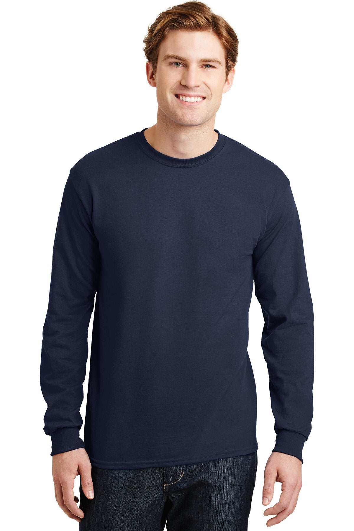 gildan dryblend cotton poly long sleeve t shirt 8400 navy