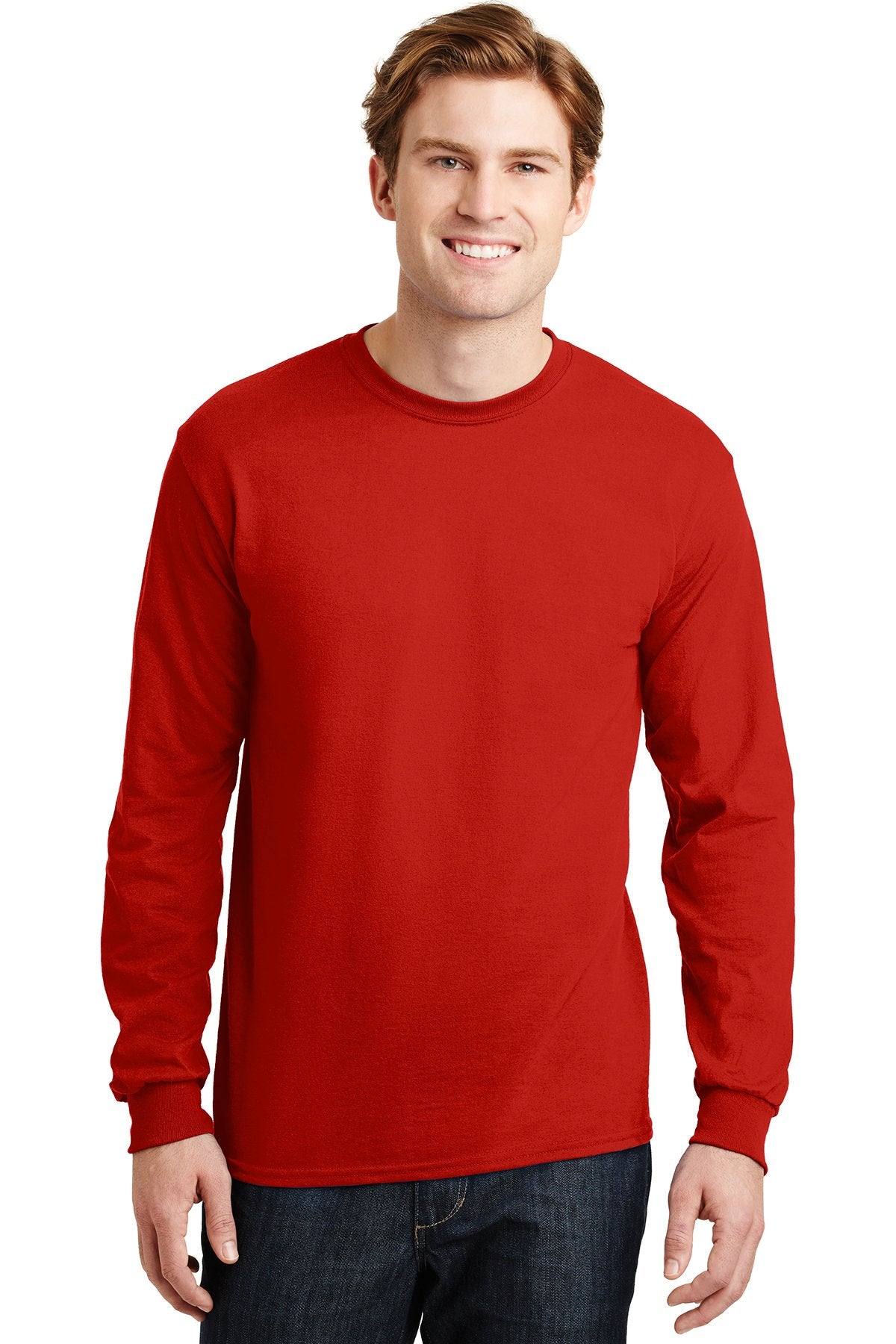 gildan dryblend cotton poly long sleeve t shirt 8400 red