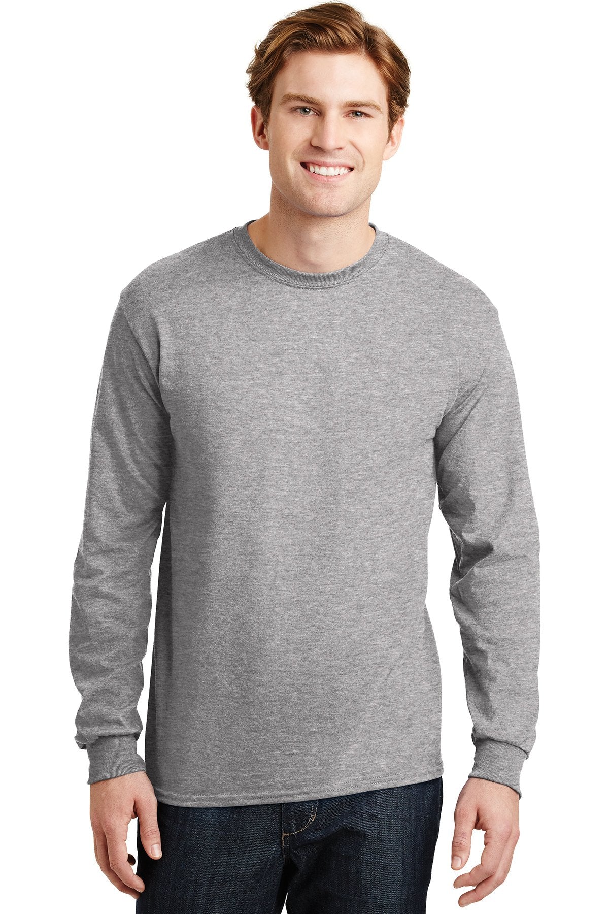 gildan dryblend cotton poly long sleeve t shirt 8400 sport grey