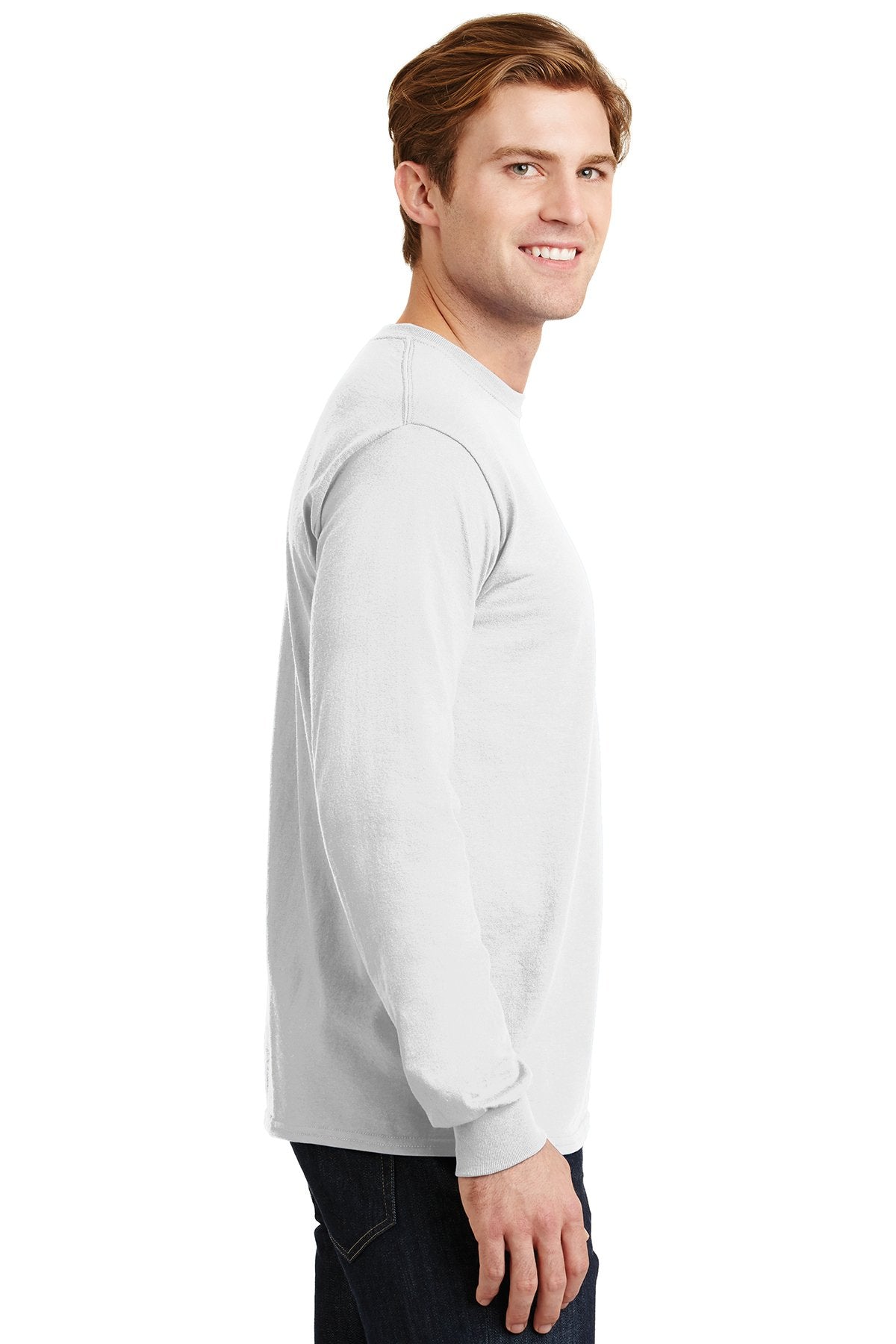 gildan dryblend cotton poly long sleeve t shirt 8400 white