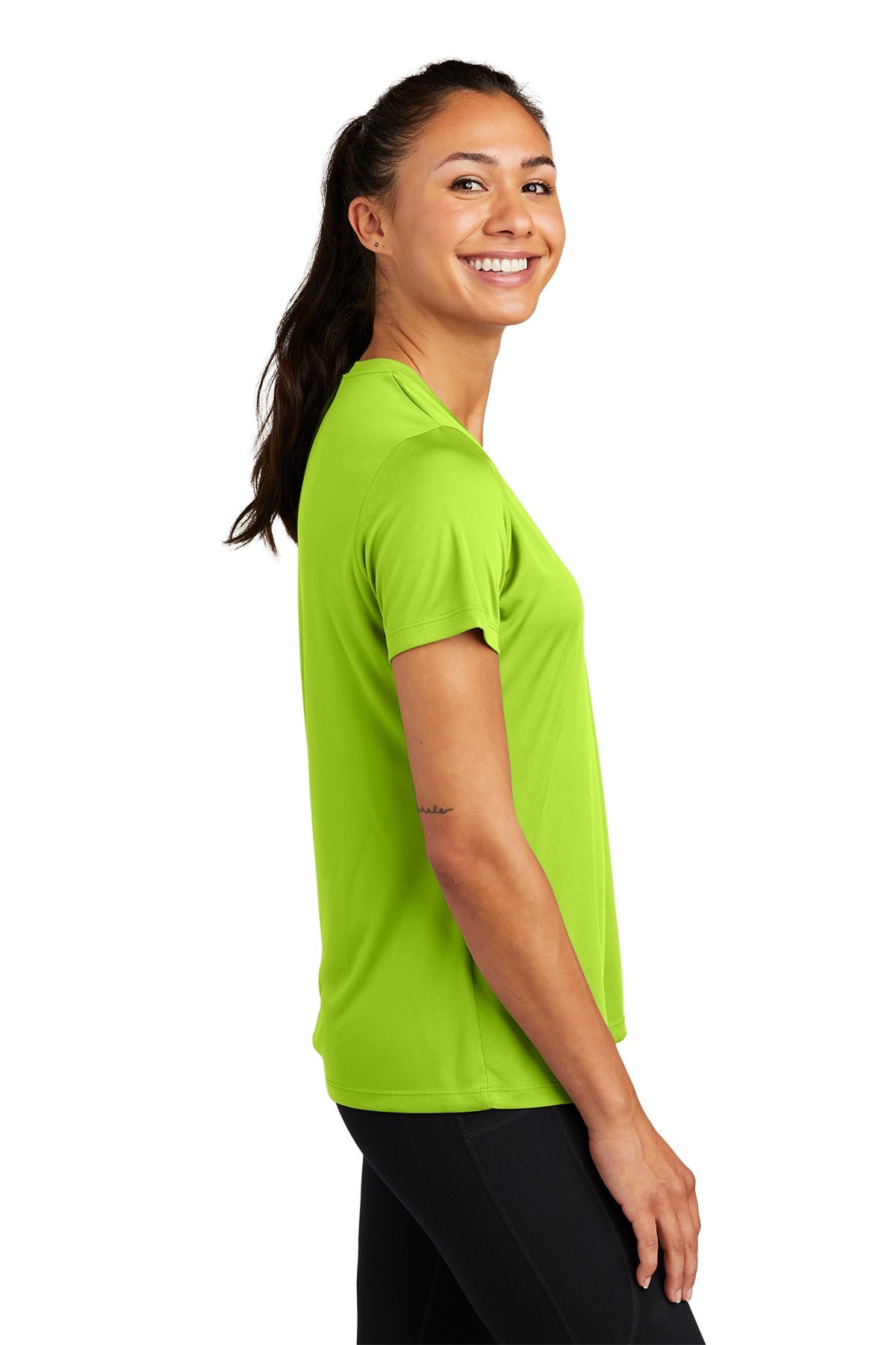 Sport-Tek Ladies PosiCharge Customized Competitor Tee's, Lime Shock