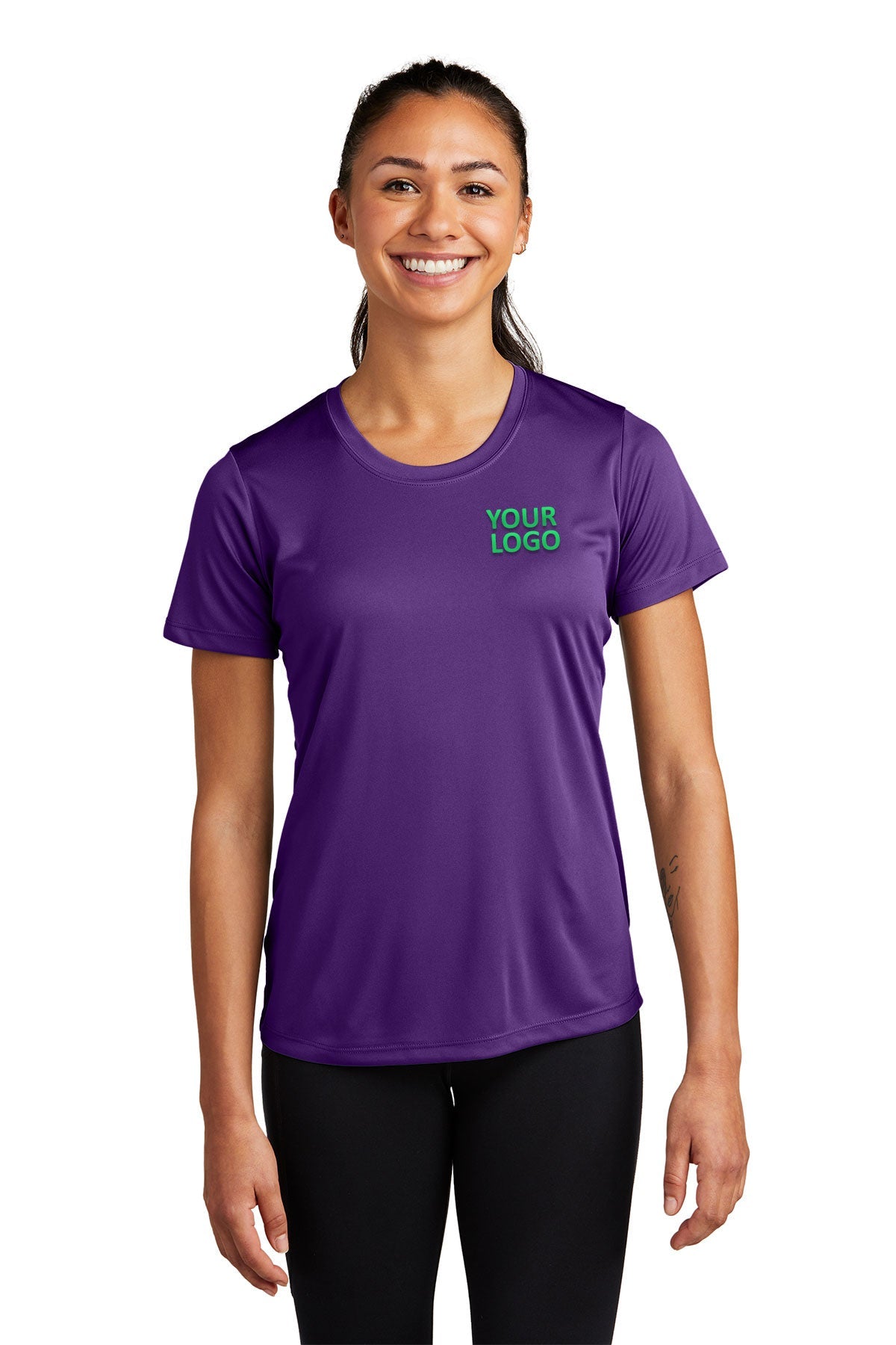Sport-Tek Ladies PosiCharge Branded Competitor Tee's, Purple