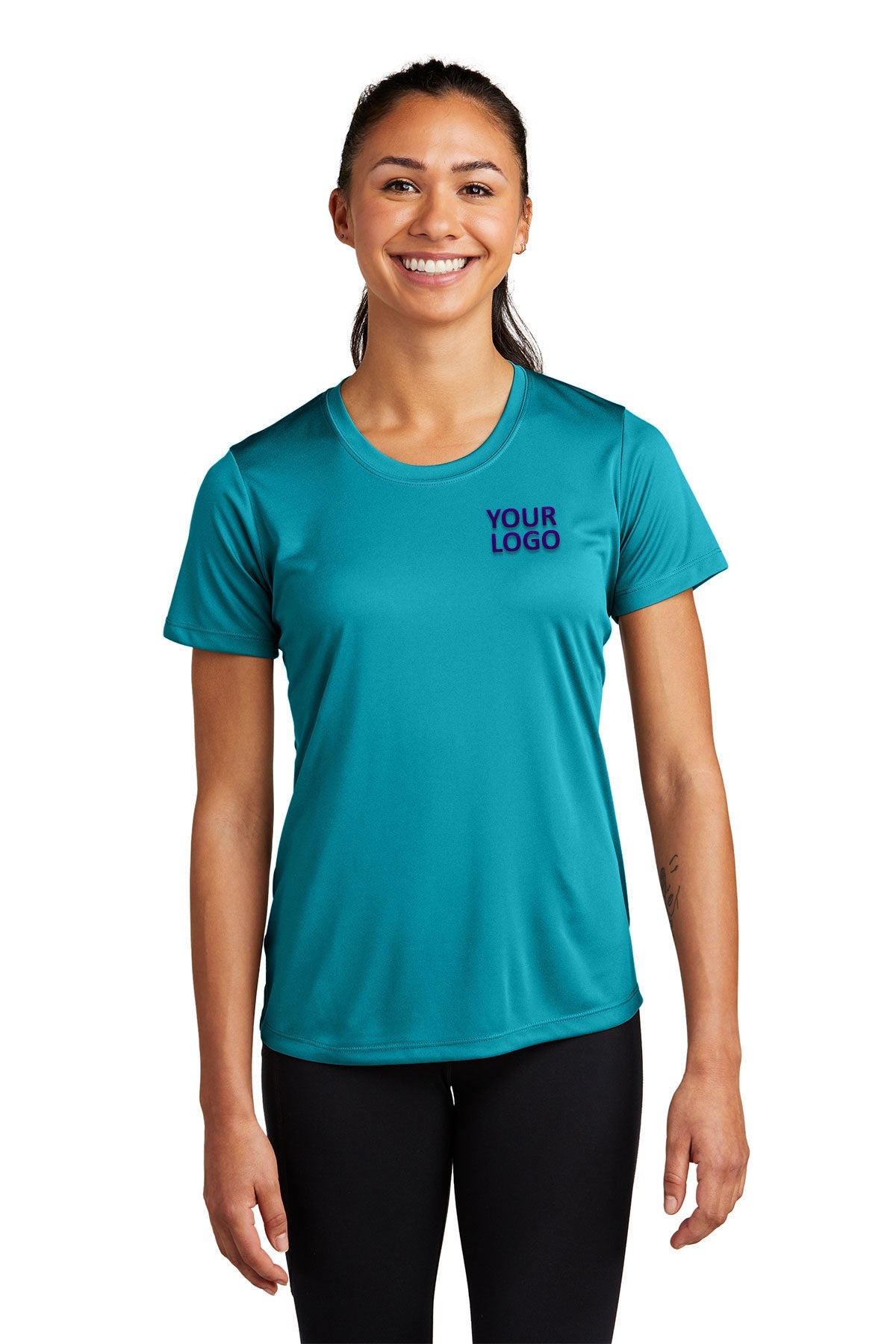 Sport-Tek Ladies PosiCharge Branded Competitor Tee's, Tropic Blue