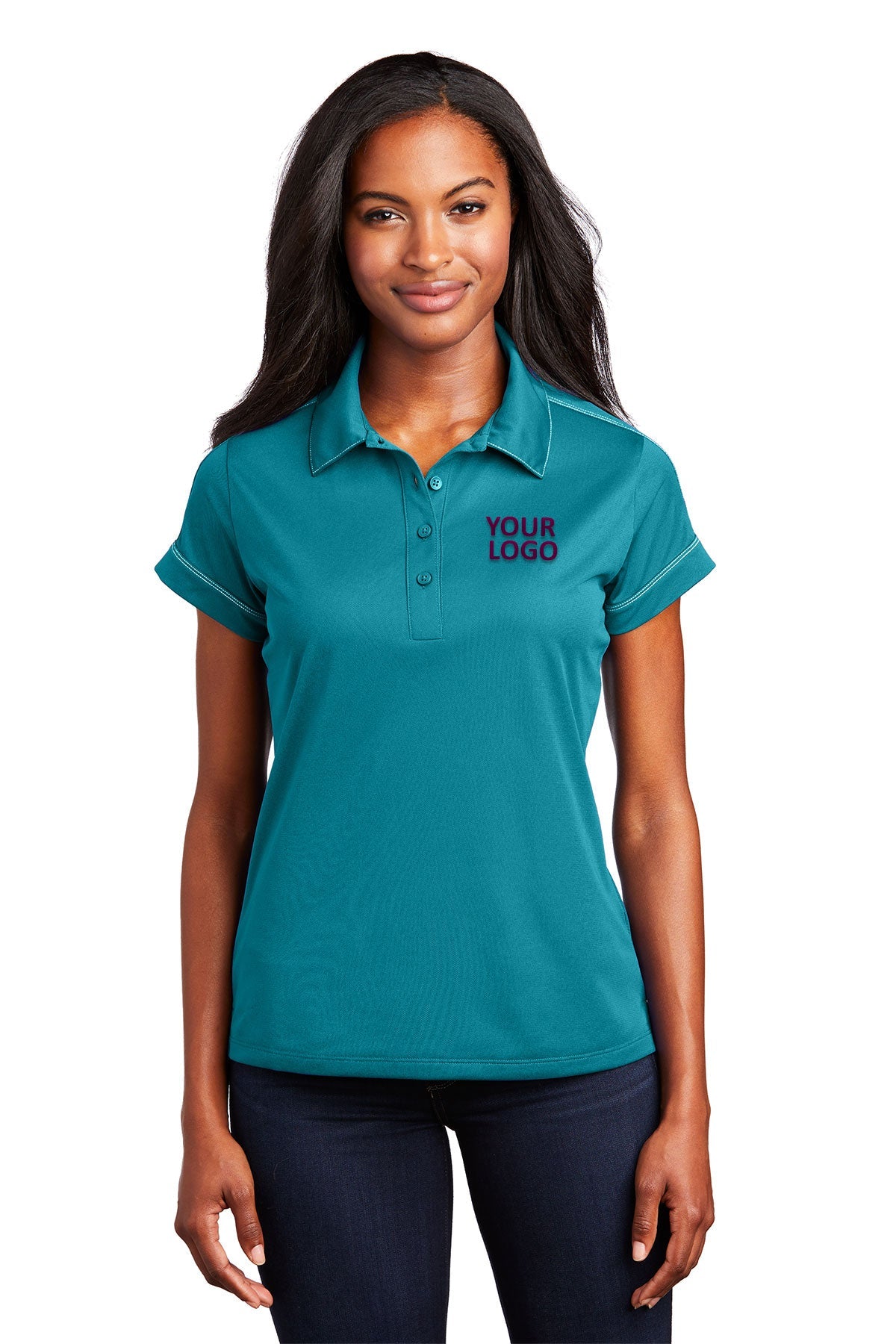 Sport-Tek Tropic Blue LST659 custom women's polo shirts