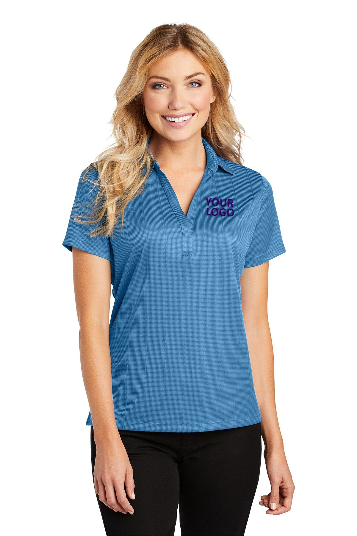 port authority ocean blue l528 business logo polo shirts