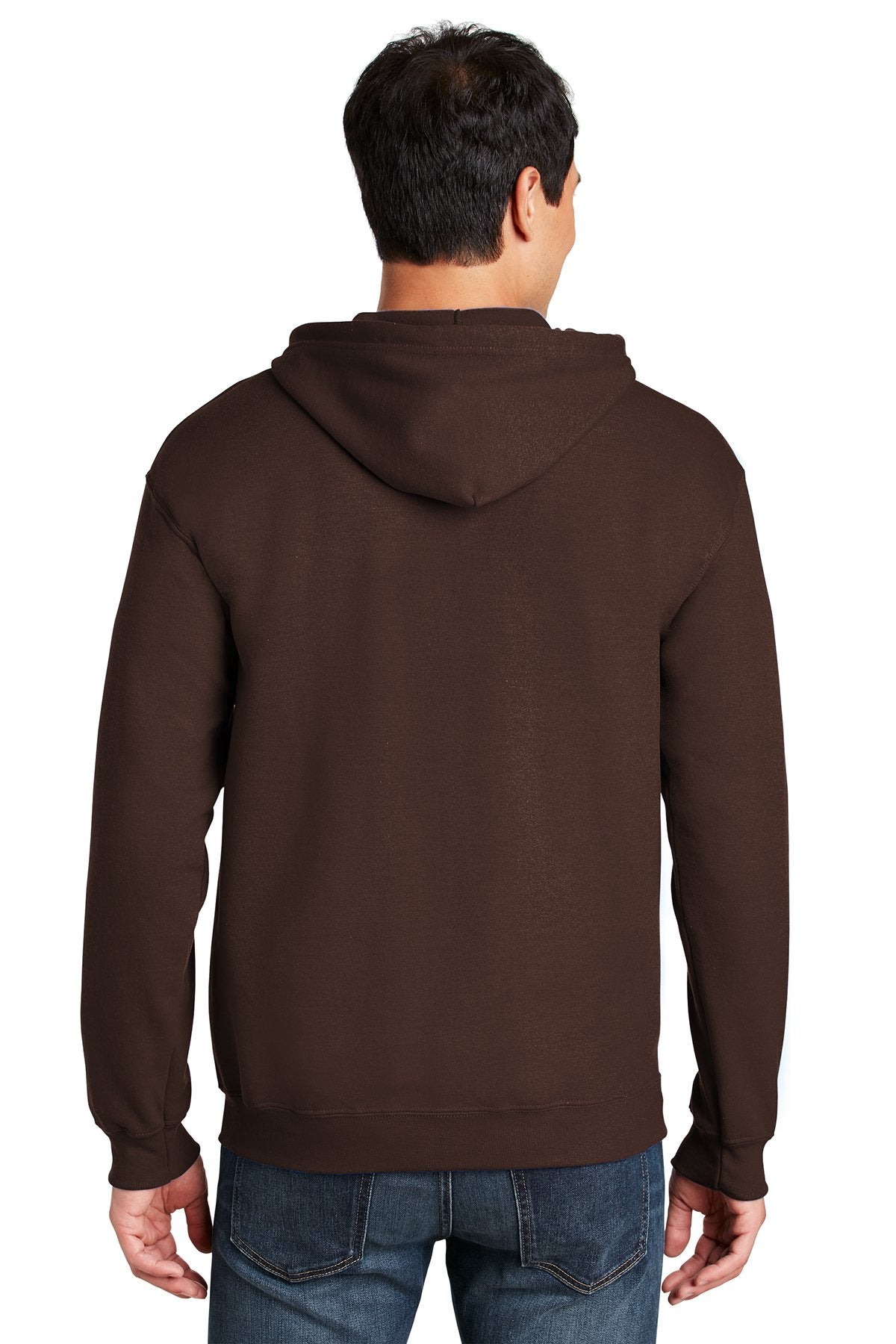 Branded Gildan Zip Hoodie 18600 Dark Chocolate