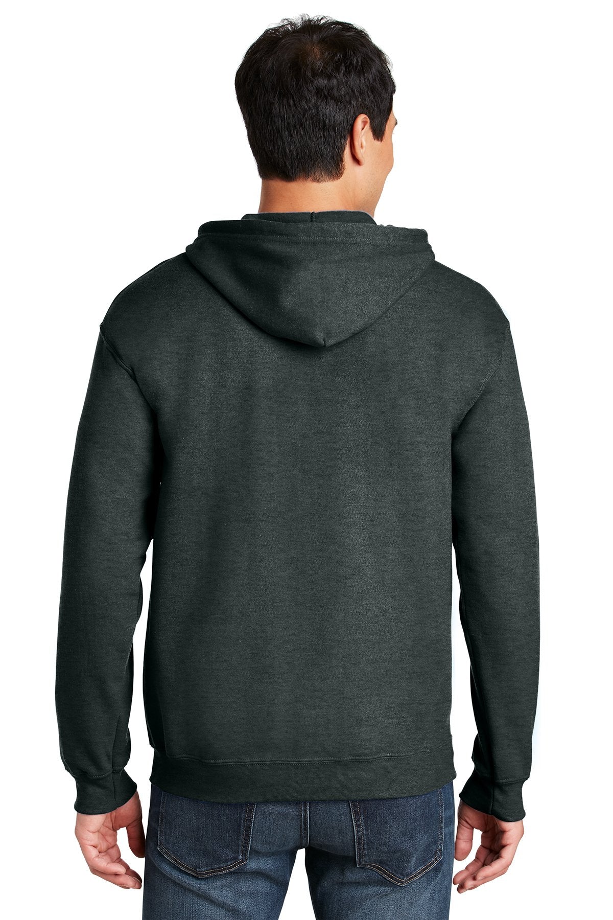 Gildan Heavy Blend Full Zip Hooded Sweatshirt Dark Heather Grey