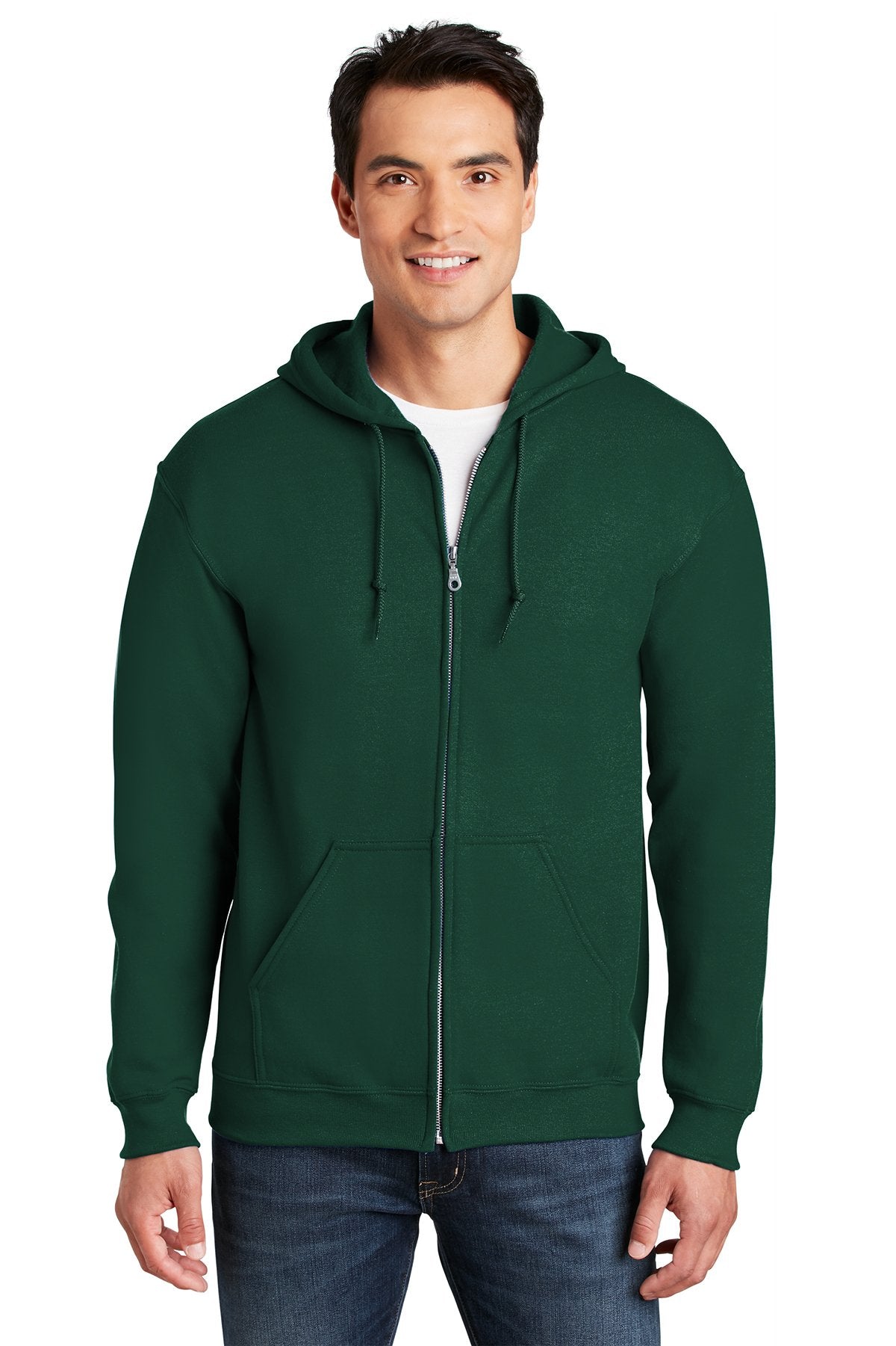 Gildan Forest Green 18600 polo shirt with logo embroidered