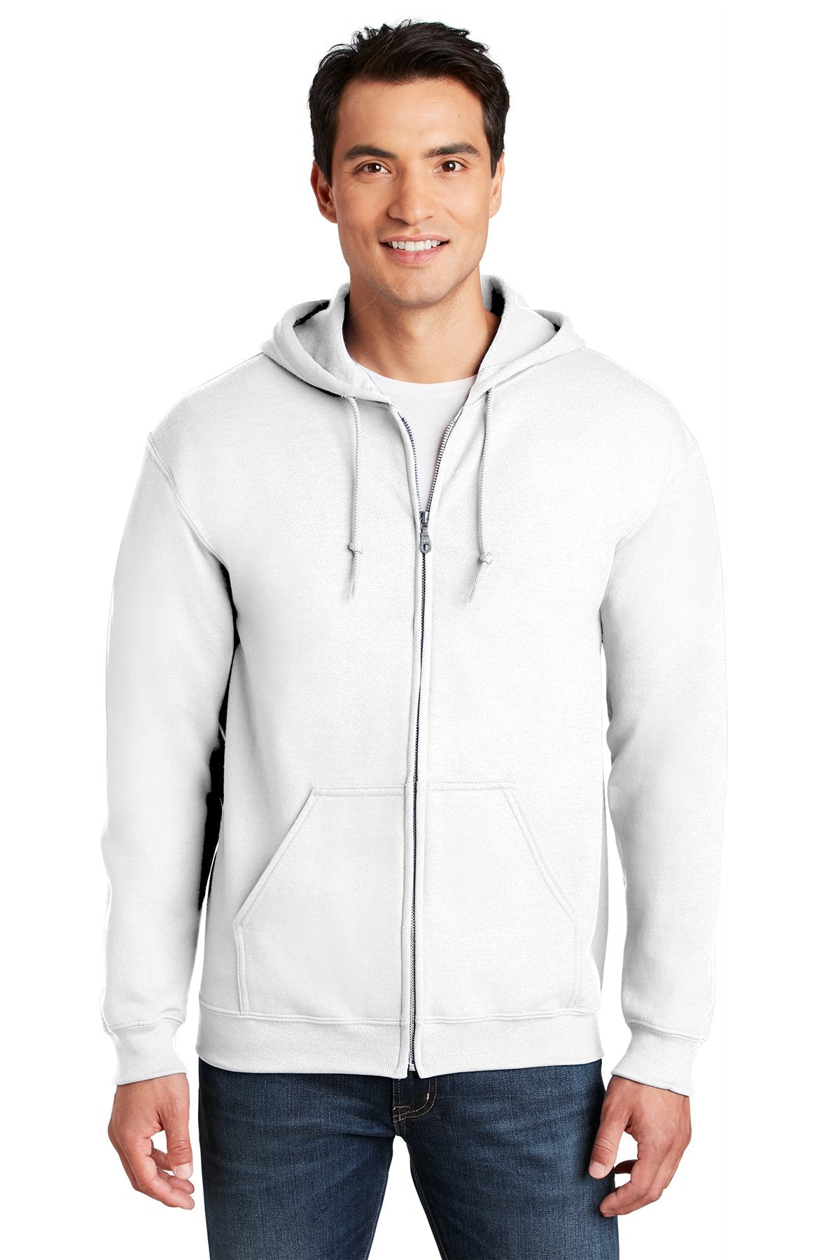 Gildan White 18600 custom embroidery sweatshirts