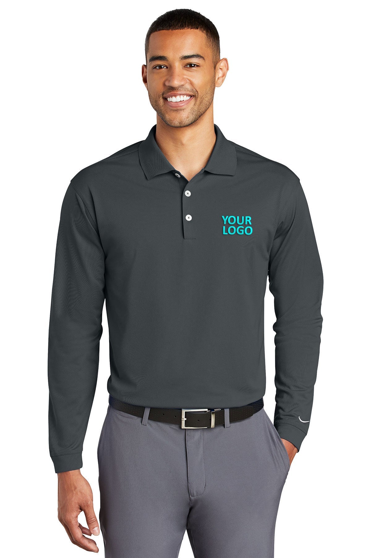 nike anthracite 466364 embroidered polo shirts custom