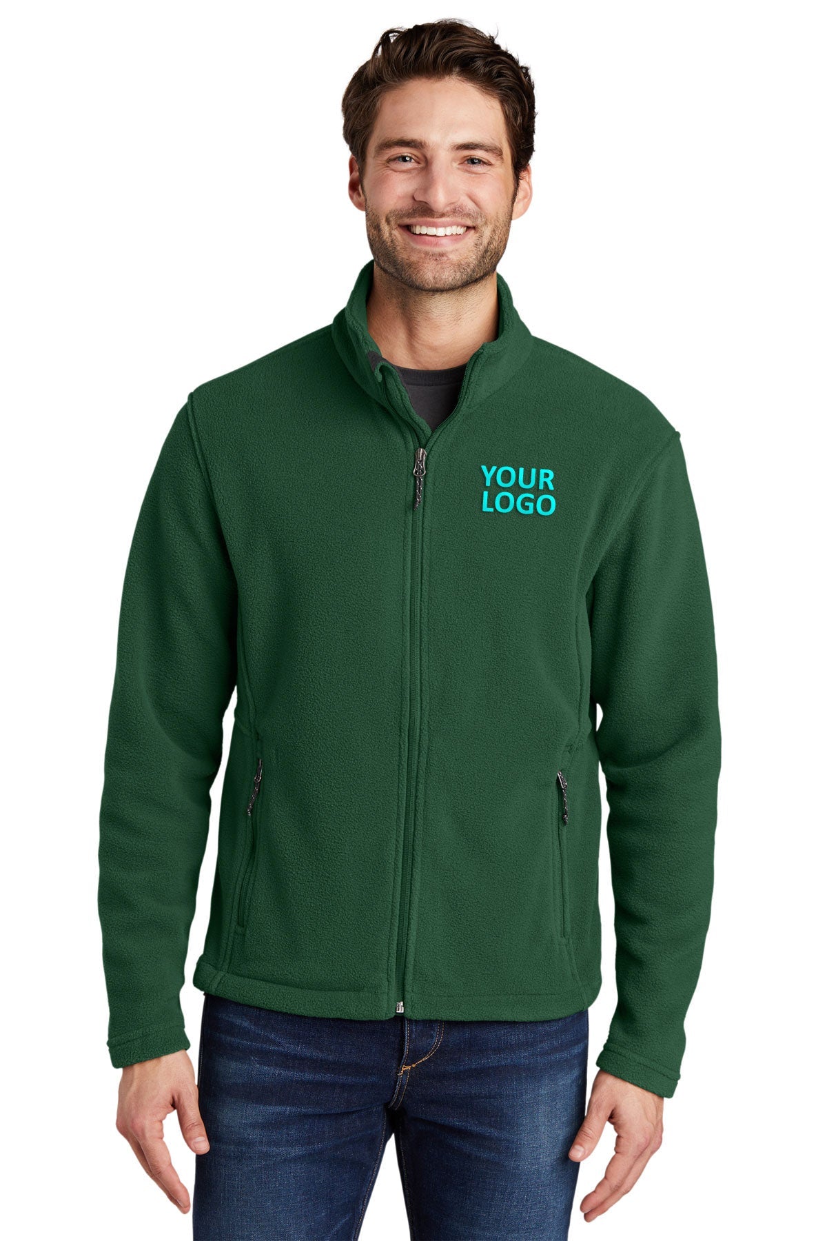 port authority forest green f217 business logo jackets