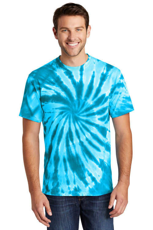 Port & Company Tie-Dye Long Sleeve Customized Printed Tee's, Turquoise