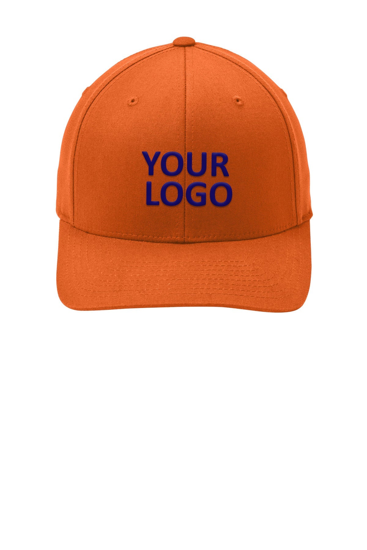 Port Authority Flexfit Cotton Twill Customized Caps, Orange