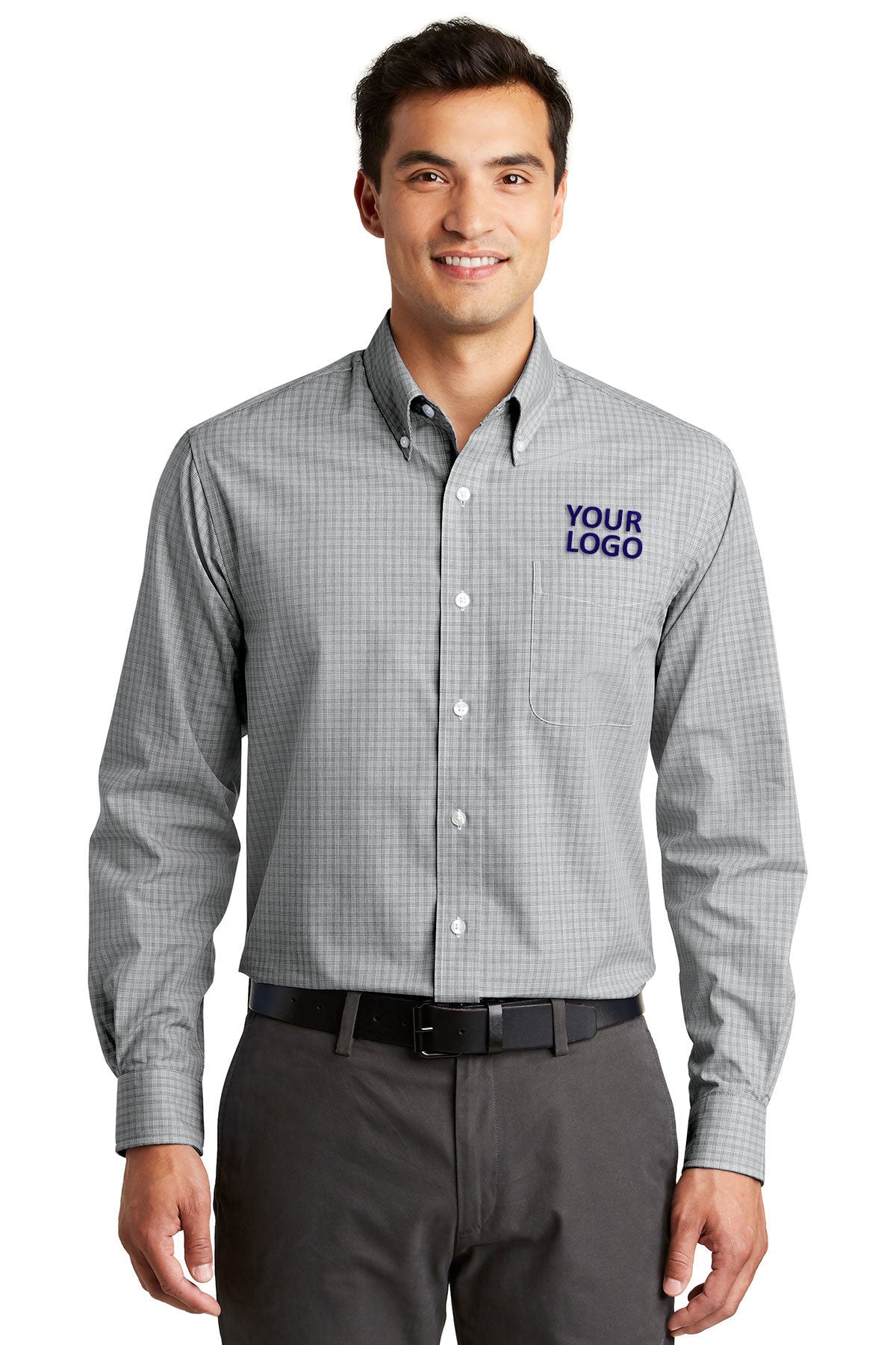 Port Authority Charcoal S639 embroidered work shirts