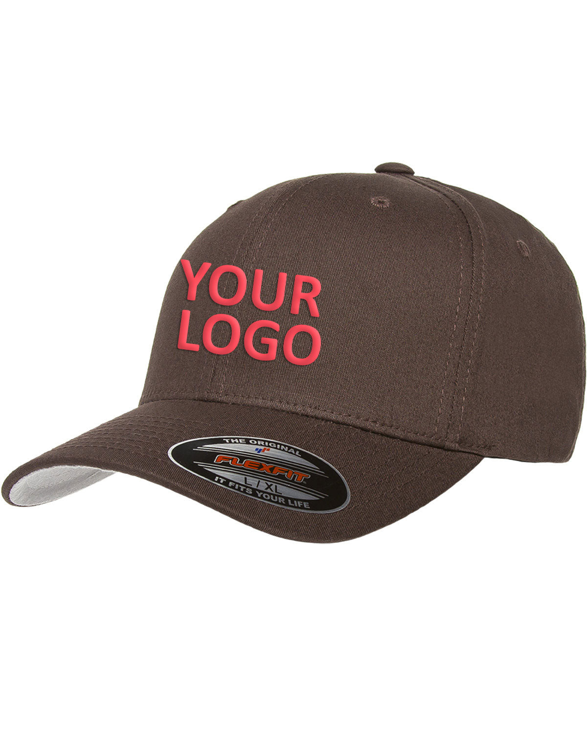flexfit_5001_brown_company_logo_headwear