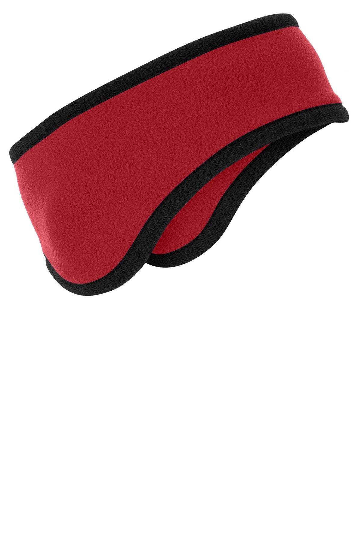 Port Authority Two-Color Fleece Customized Headbands, Red