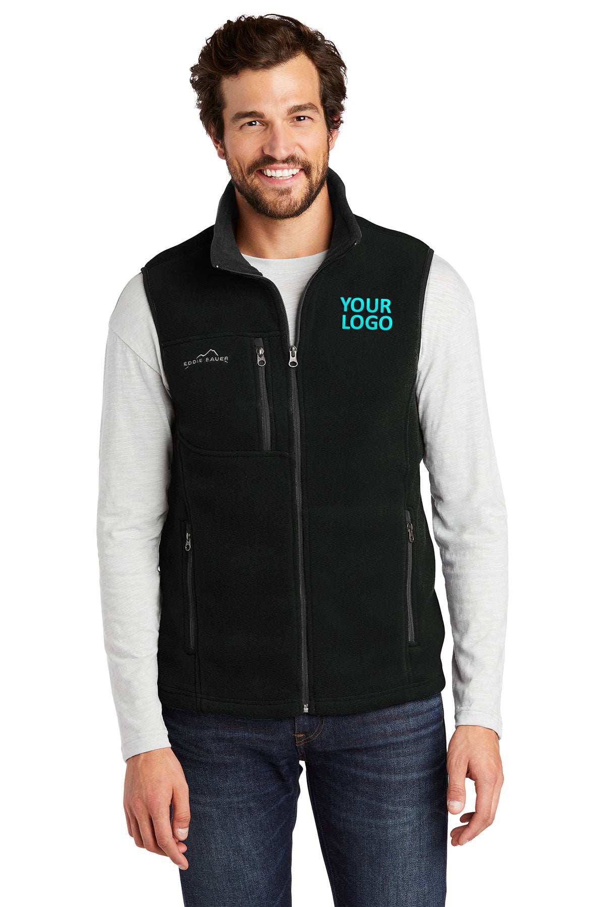 Eddie Bauer Black EB204 embroidered jackets for business