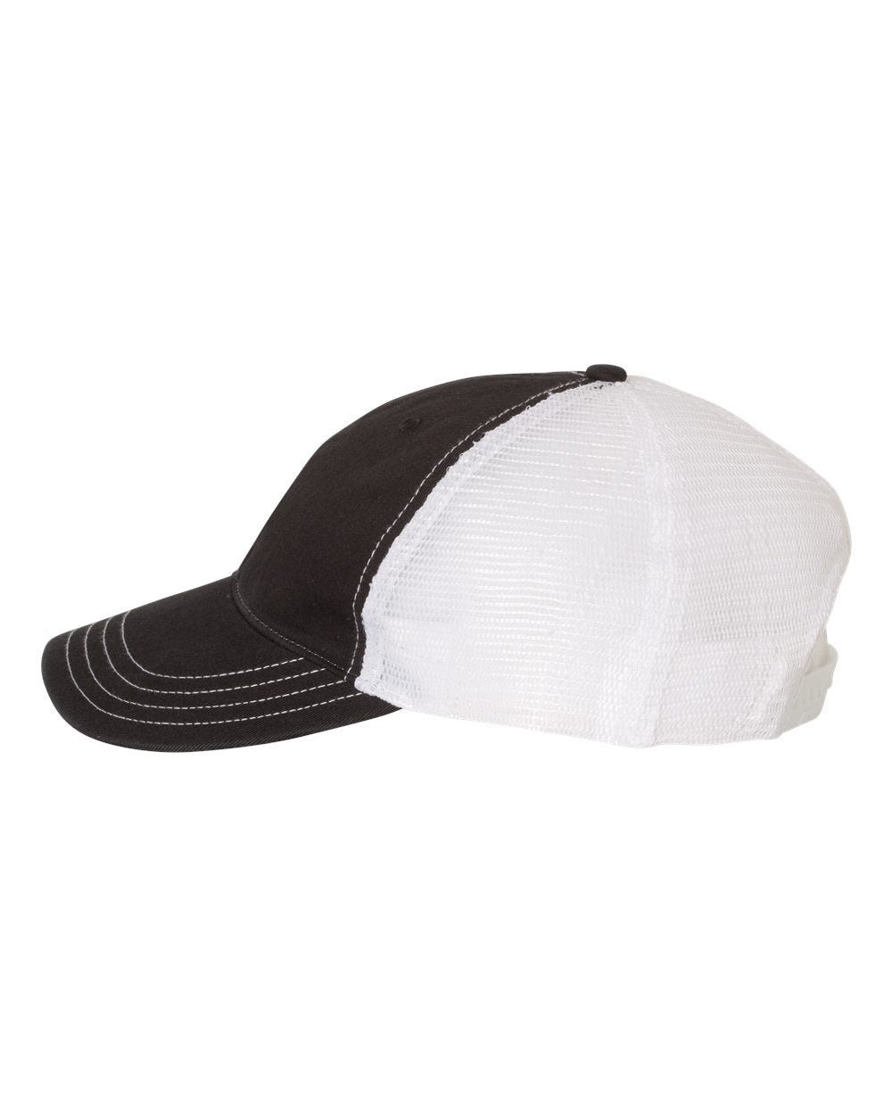 Richardson Garment-Washed Custom Trucker Caps, Black White