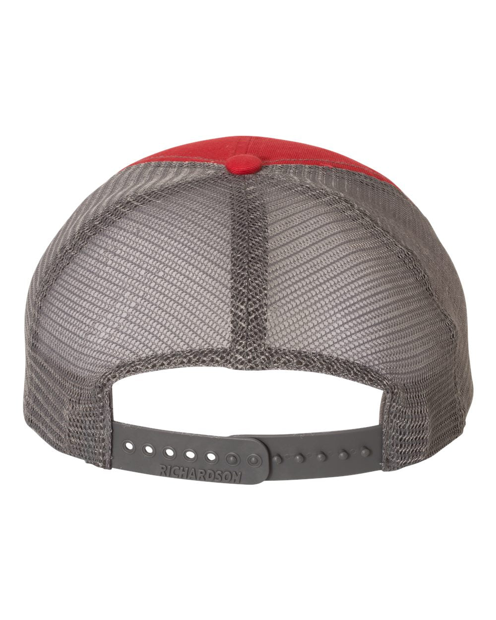 Richardson Garment-Washed Branded Trucker Caps, Red Charcoal