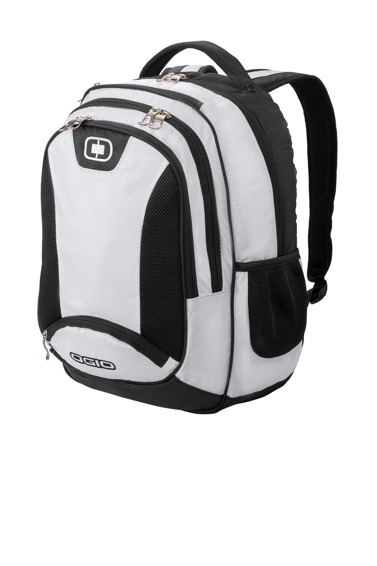 OGIO Bullion Customzied Backpacks, White/Black/Silver