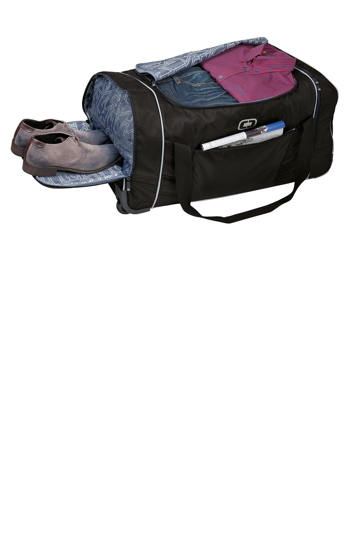 OGIO Hamblin 30 Wheeled Customized Duffel Bags, Black/ Silver