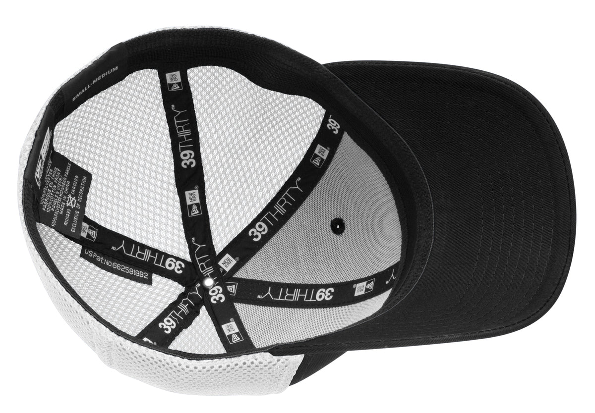 New Era Stretch Mesh Customized Caps, Black/White