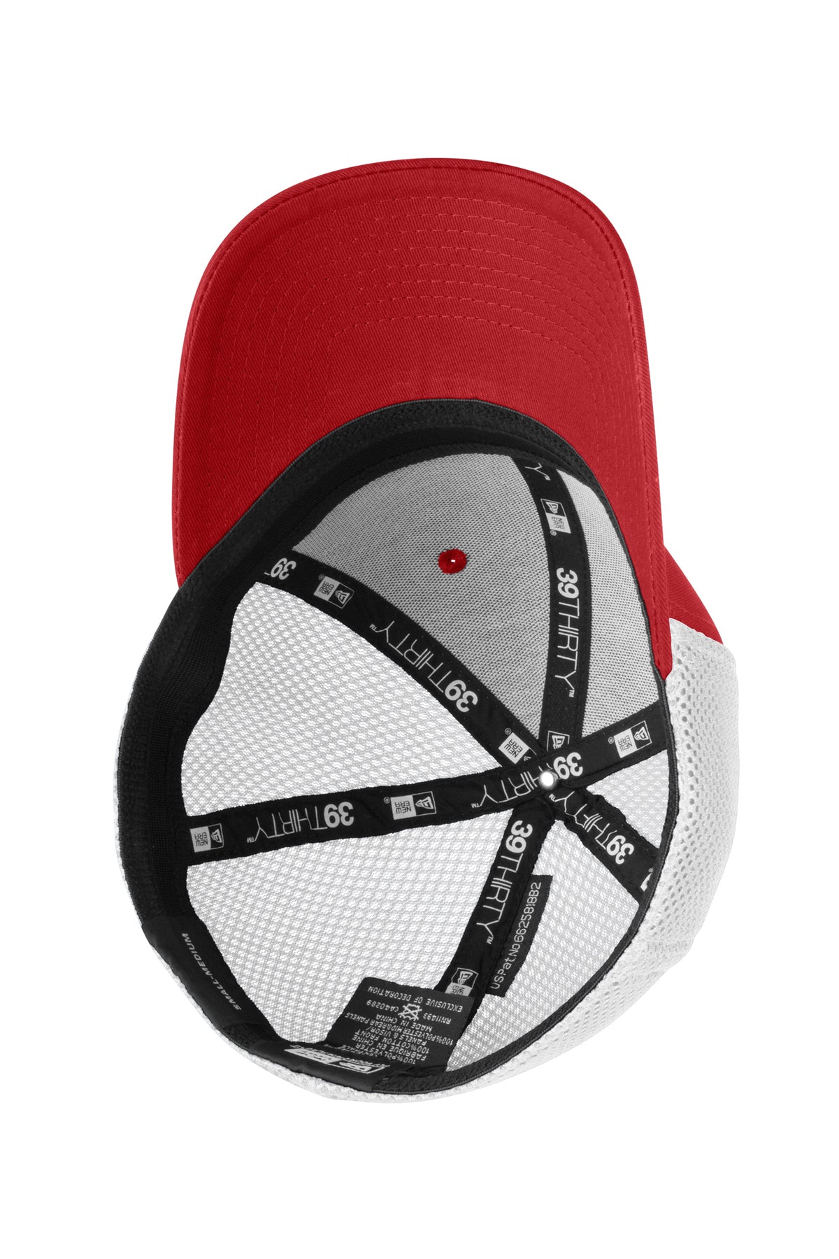 New Era Youth Stretch Mesh Custom Caps, Scarlet Red White