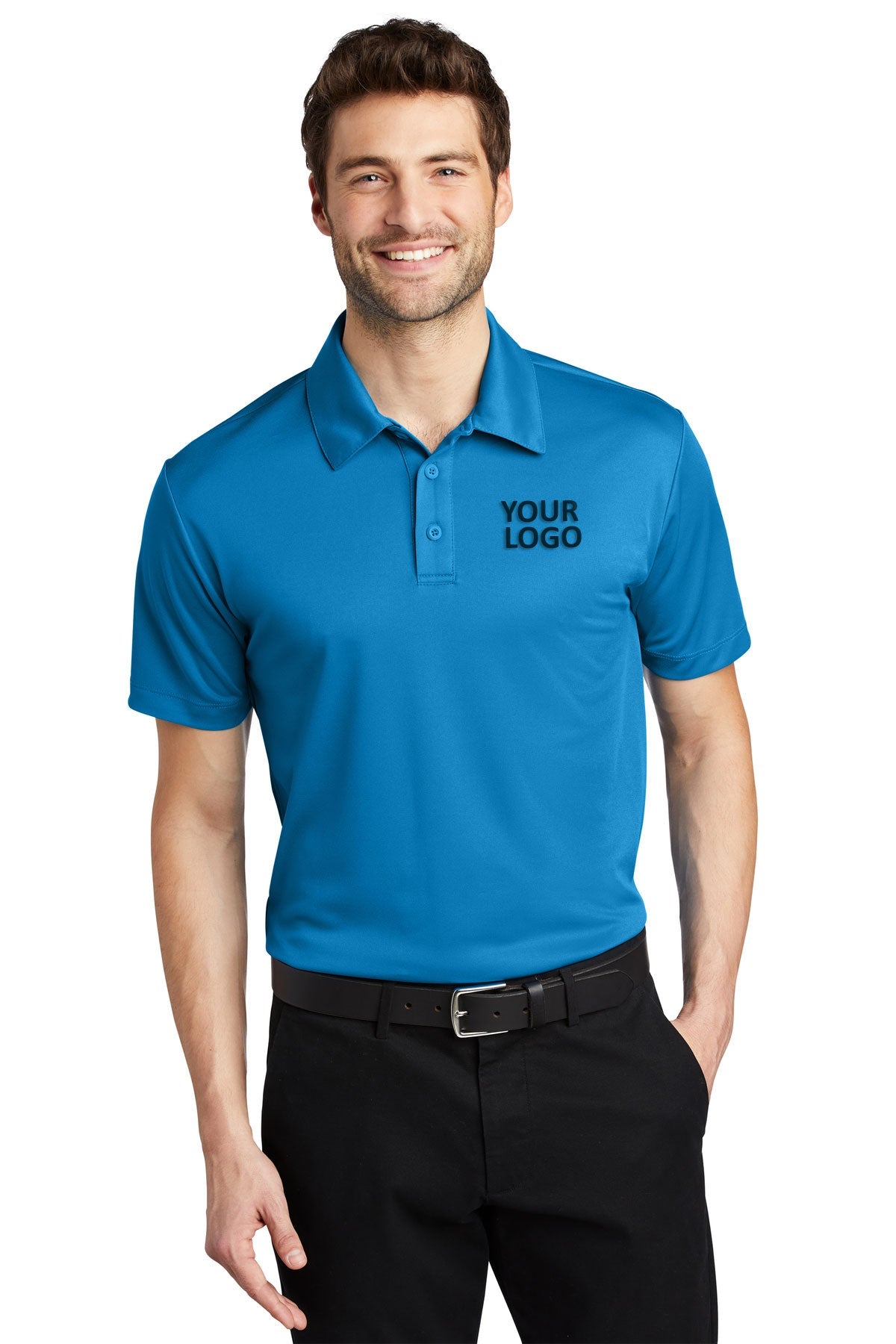 port authority brilliant blue k540 custom made polo shirts with logo