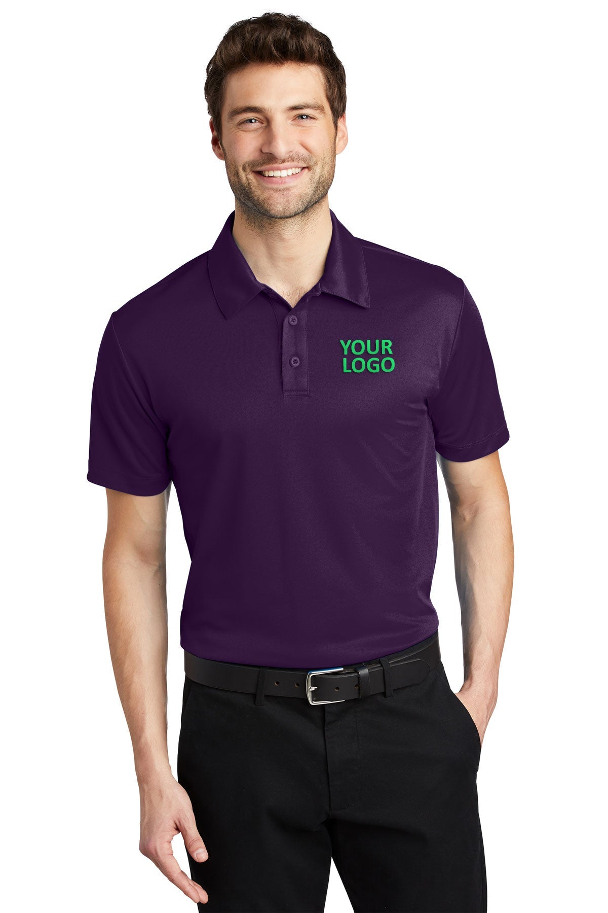port authority bright purple k540 custom made polo shirts with logo
