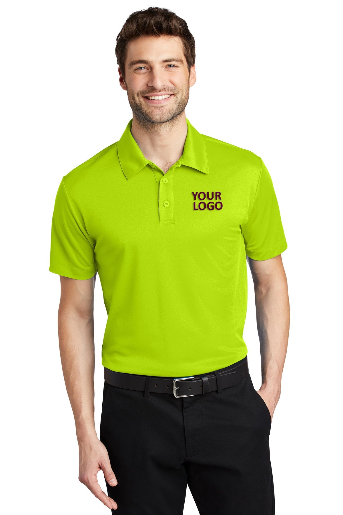 port authority neon yellow k540 polo custom shirts