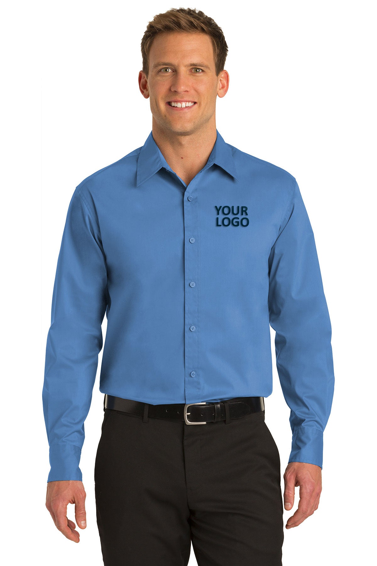 Port Authority Moonlight Blue S646 custom embroidered shirts