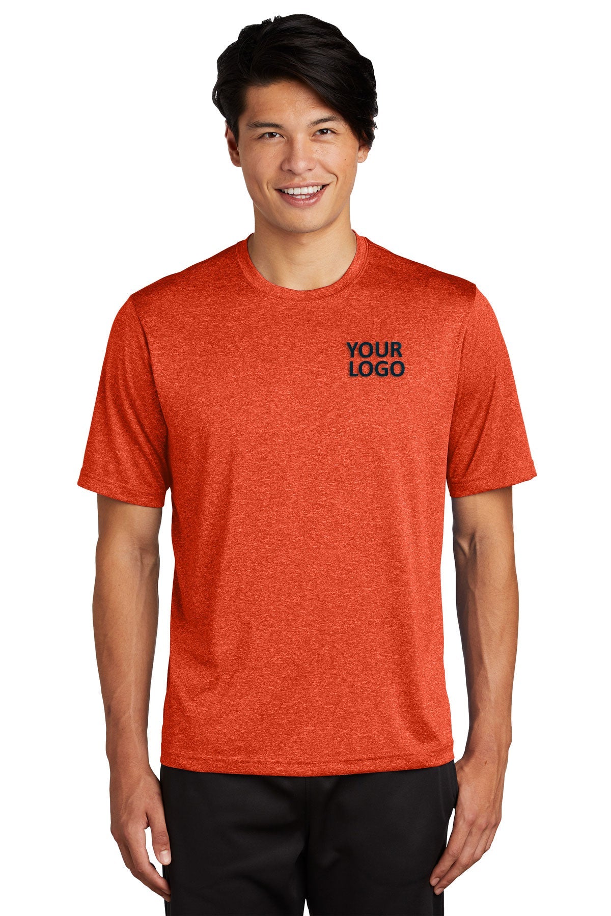 Sport-Tek Branded Heather Contender Tee's, Deep Orange Heather