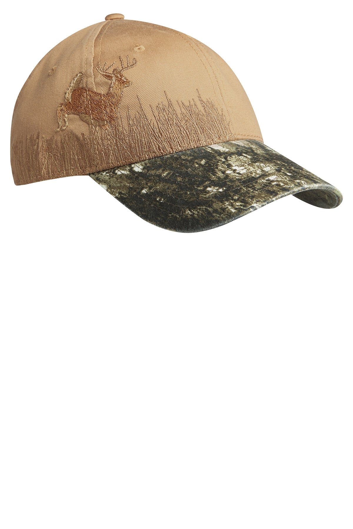 Port Authority Embroidered Camouflage Branded Caps, Mossy Oak New Break-up/ Tan/ Deer