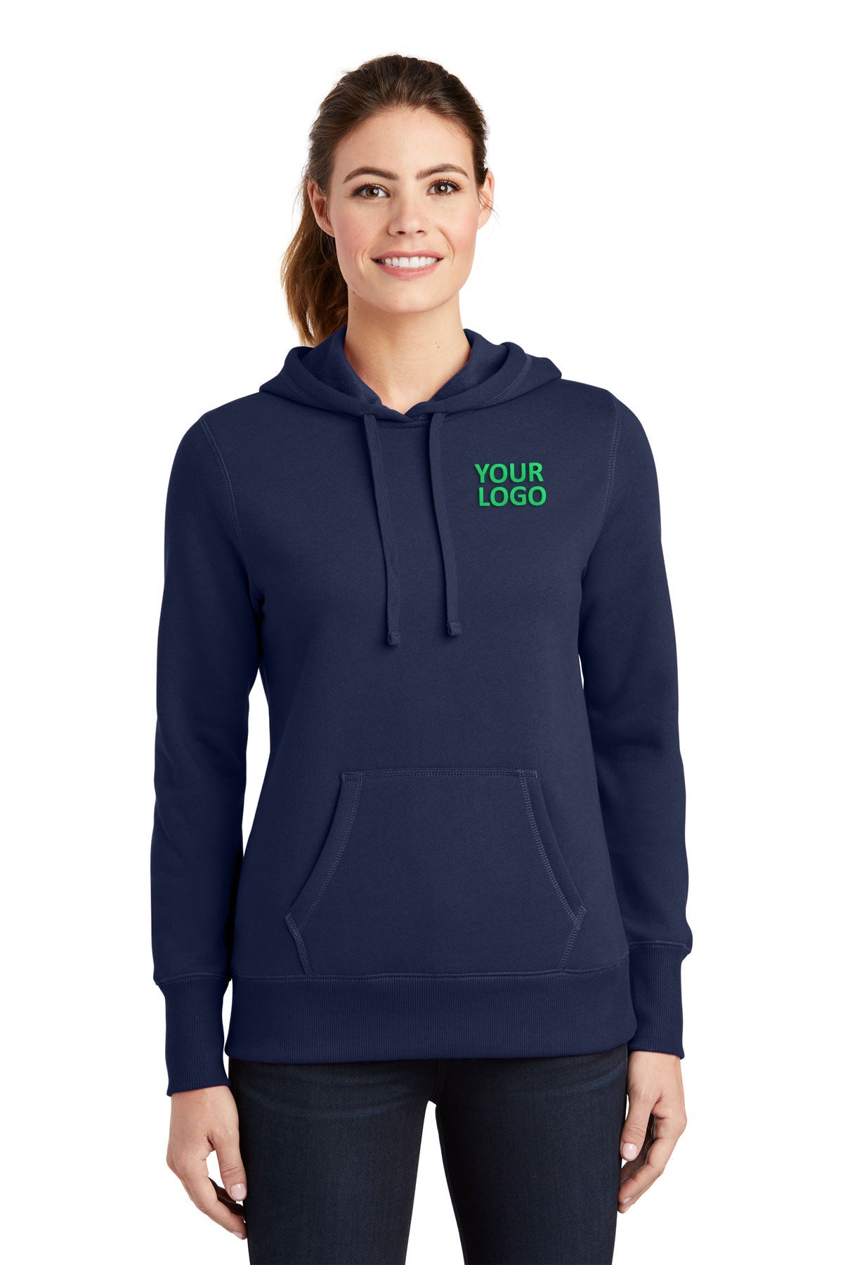 Sport-Tek Ladies Pullover Custom Hooded Sweatshirts, True Navy