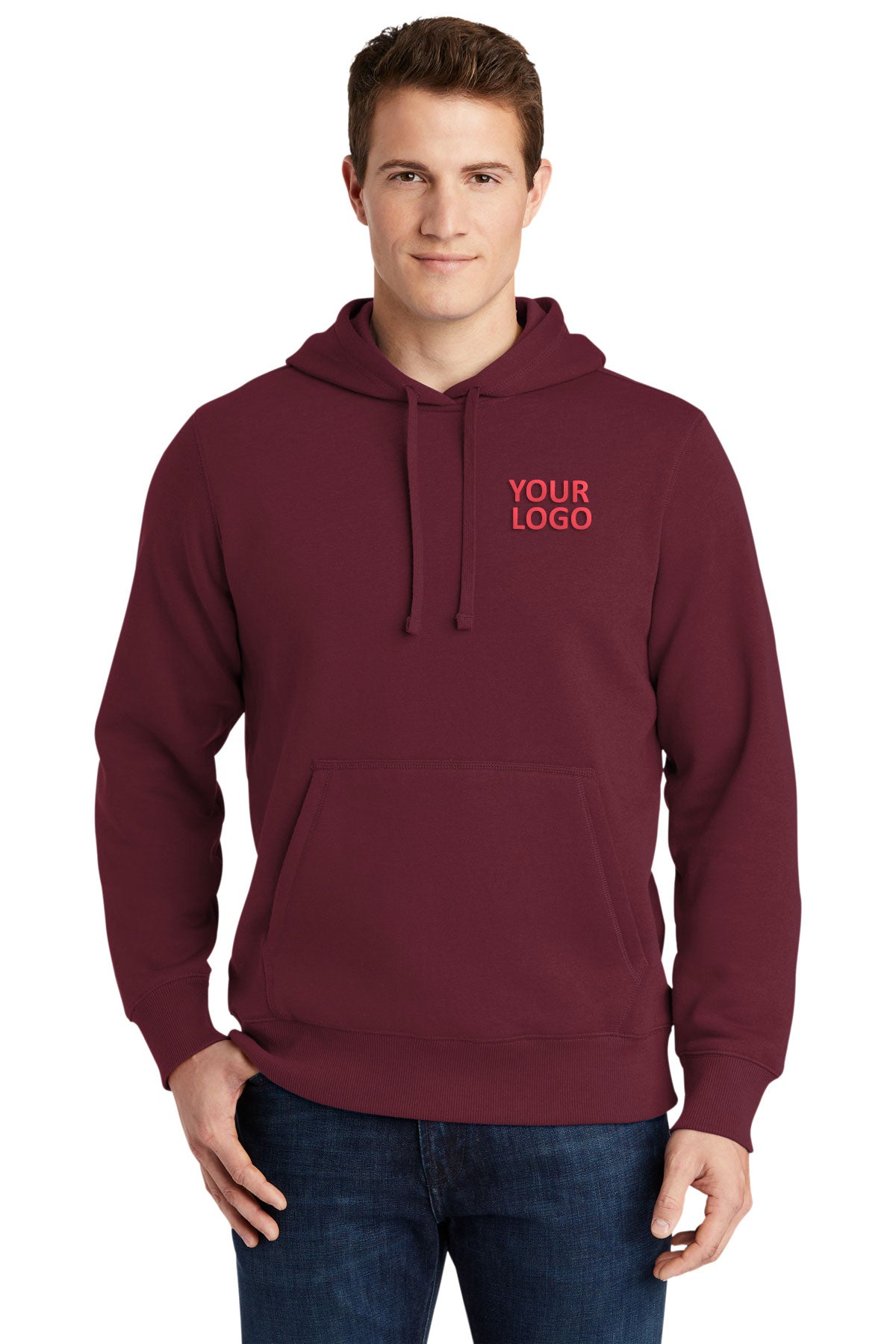 Sport-Tek Pullover Customized Hooded Sweatshirts, Maroon