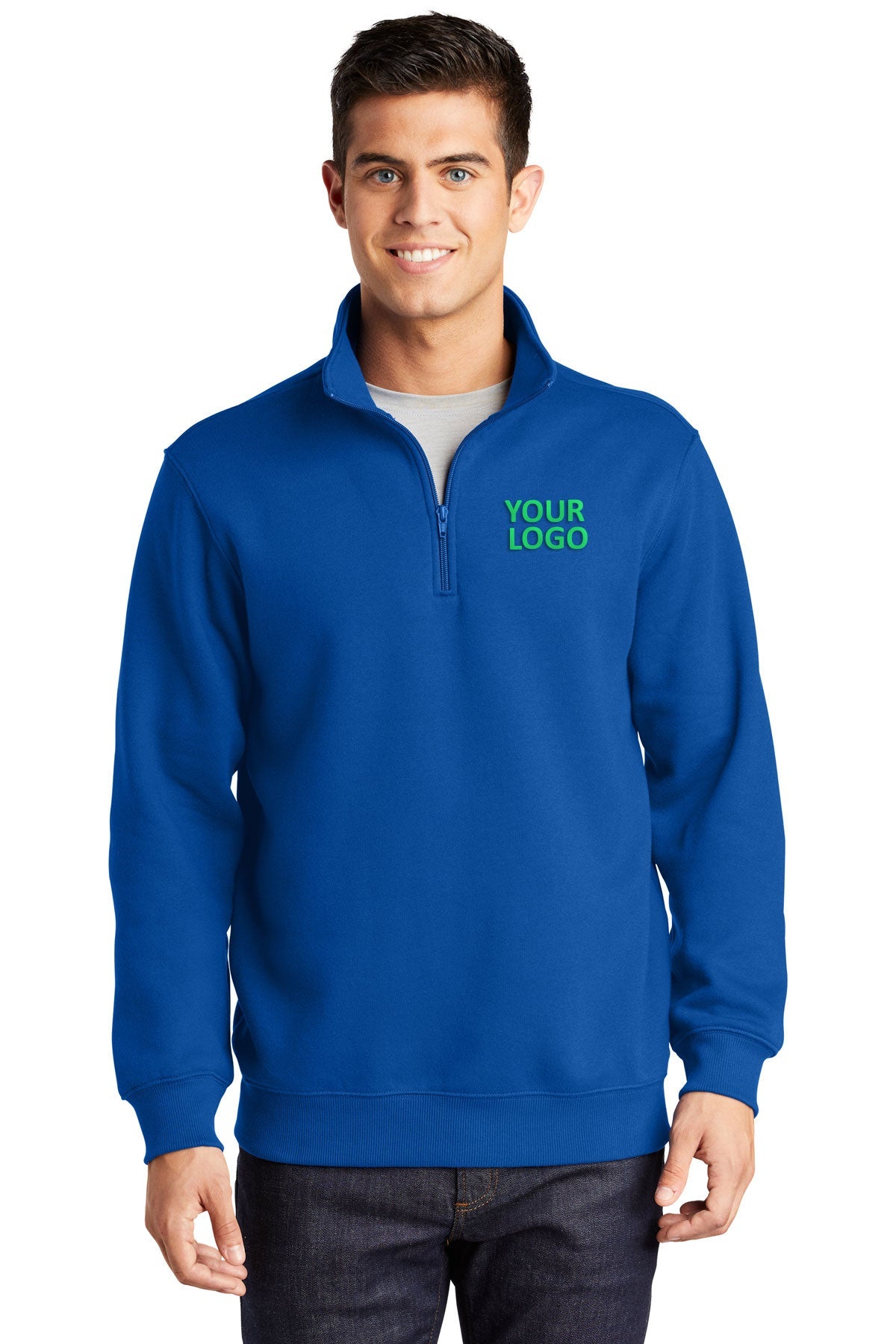 Sport-Tek Customized 1/4-Zip Sweatshirts, True Royal