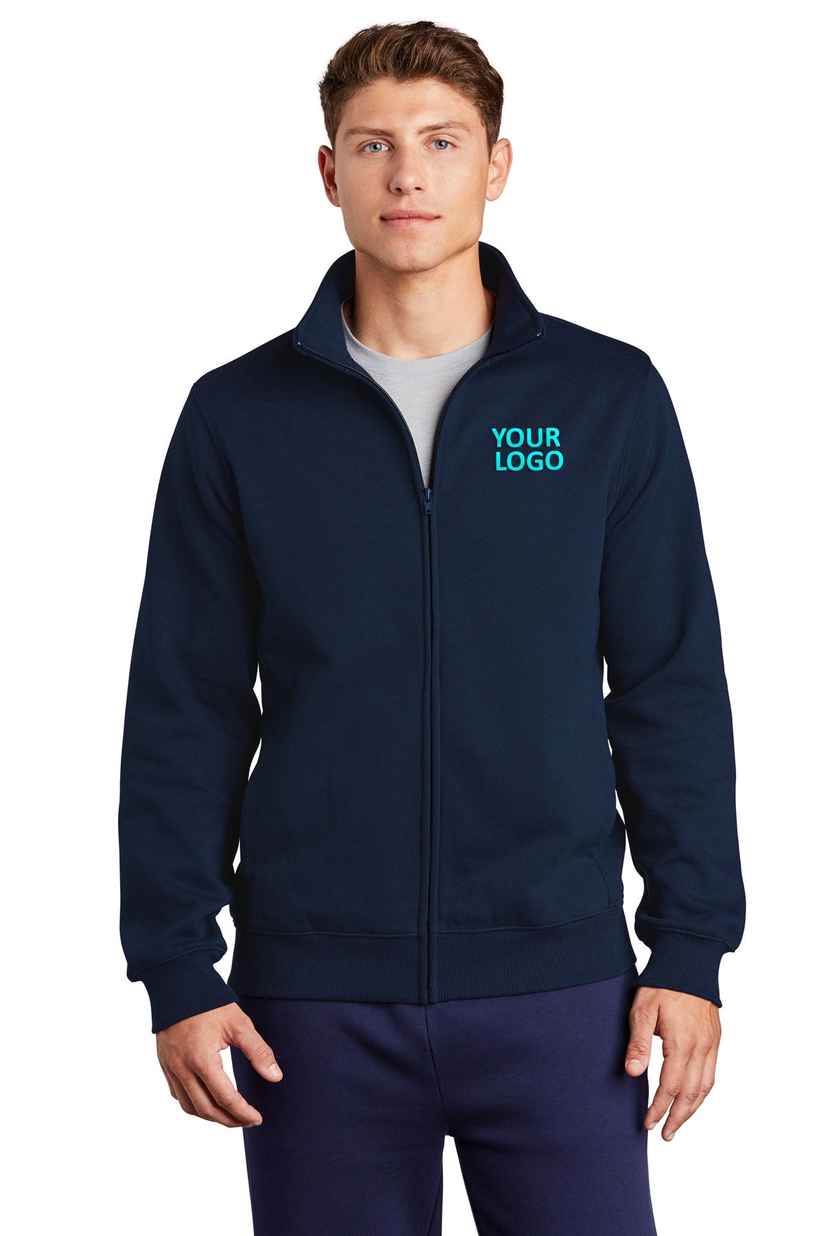 Sport-Tek Full-Zip Branded Sweatshirts, True Navy