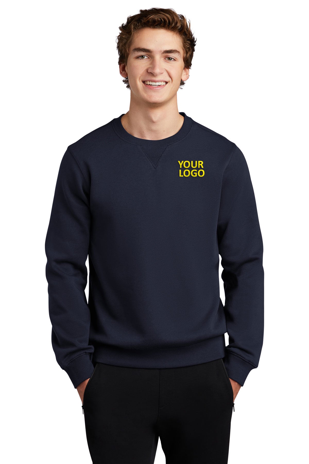 Sport-Tek True Navy ST266 custom sweatshirts with logo