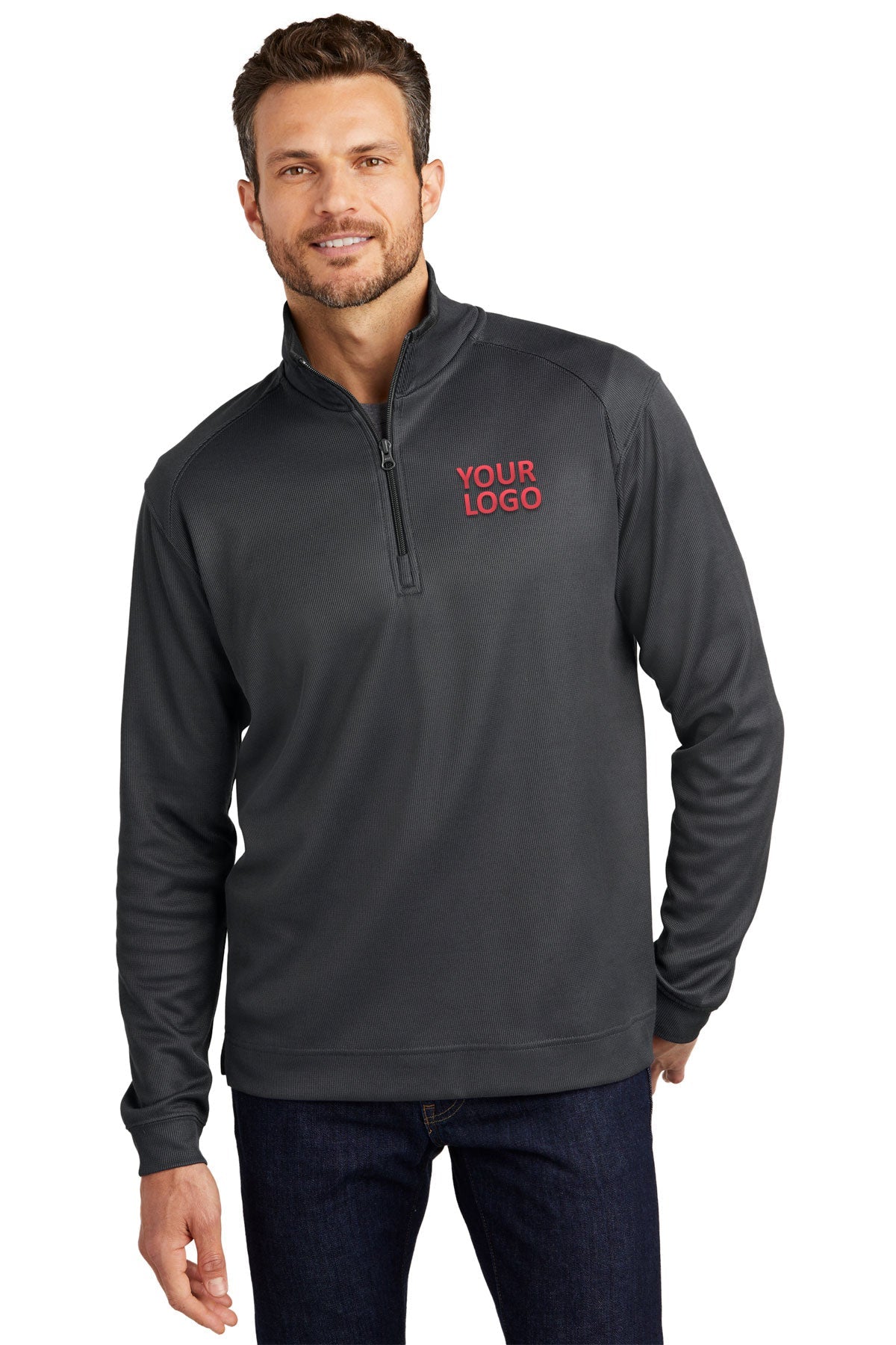port authority iron grey/ black k805 custom business sweatshirts
