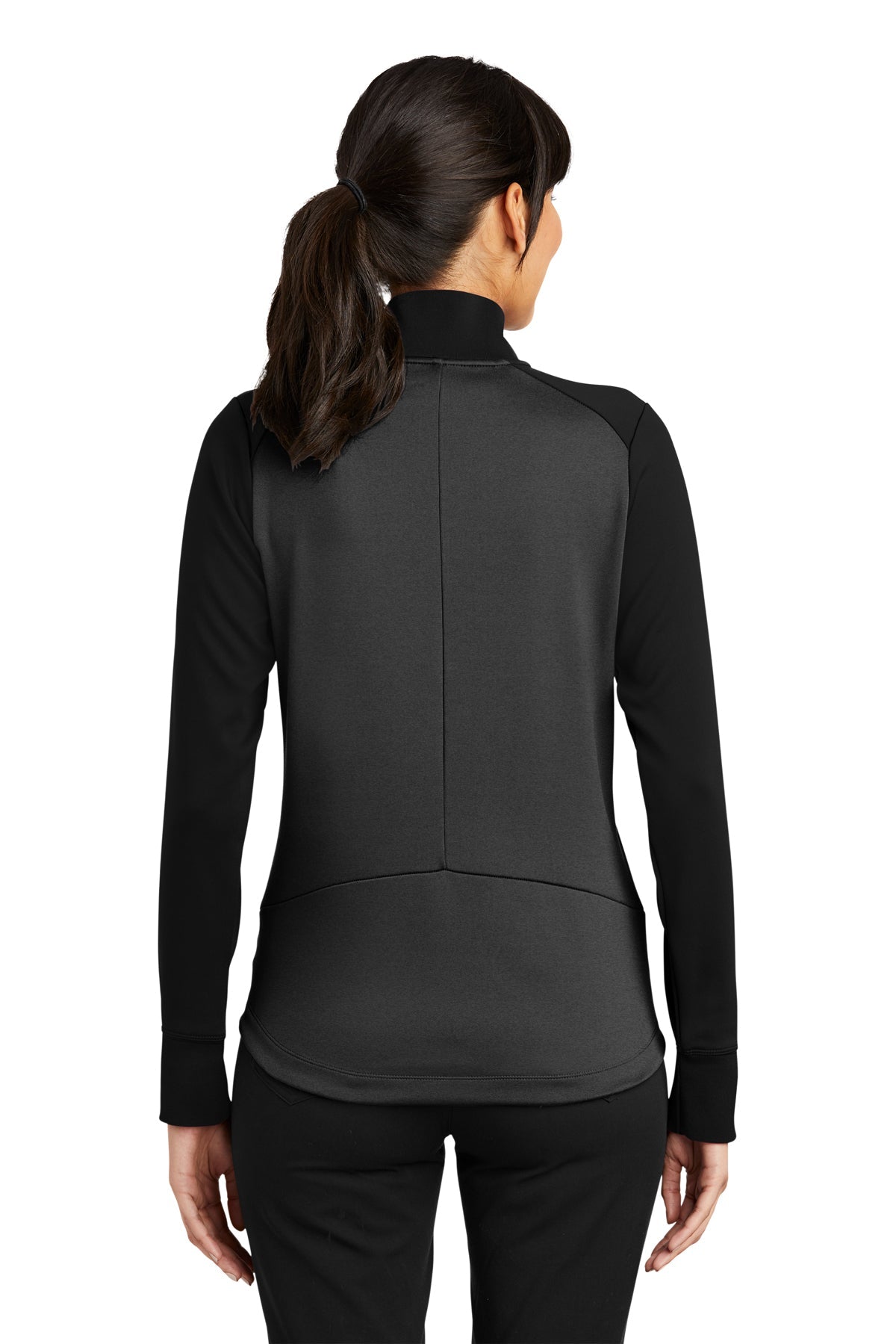 Nike Ladies Dri-FIT Custom Quarter Zip Cover-Ups, Anthracite Heather/ Black
