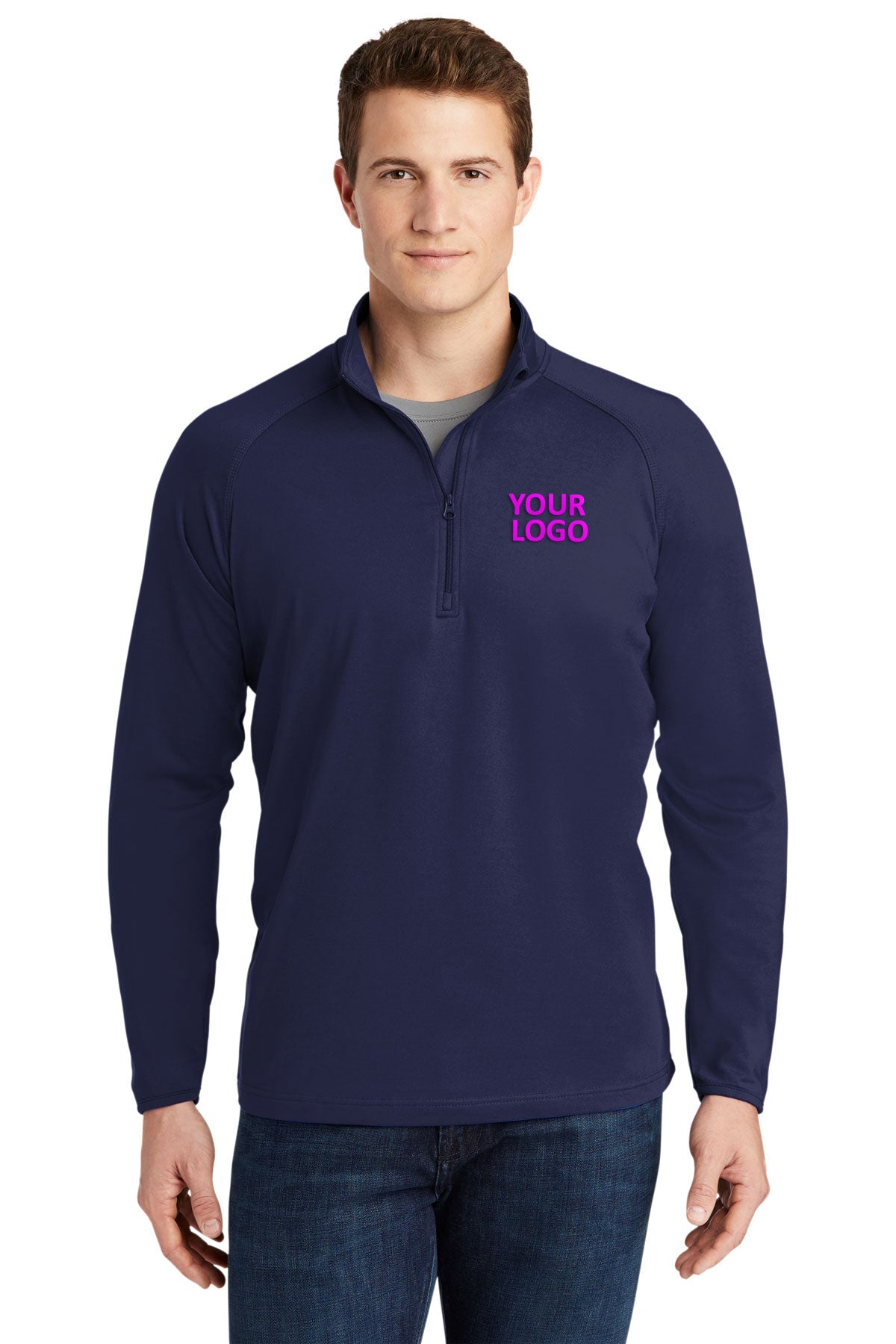 Sport-Tek True Navy TST850 sweatshirts with logos