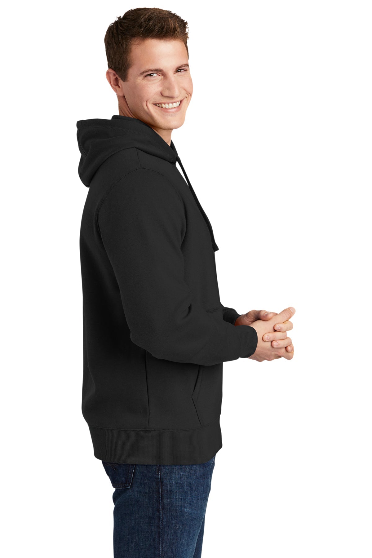 Sport-Tek Tall Pullover Branded Hooded Sweatshirts, Black