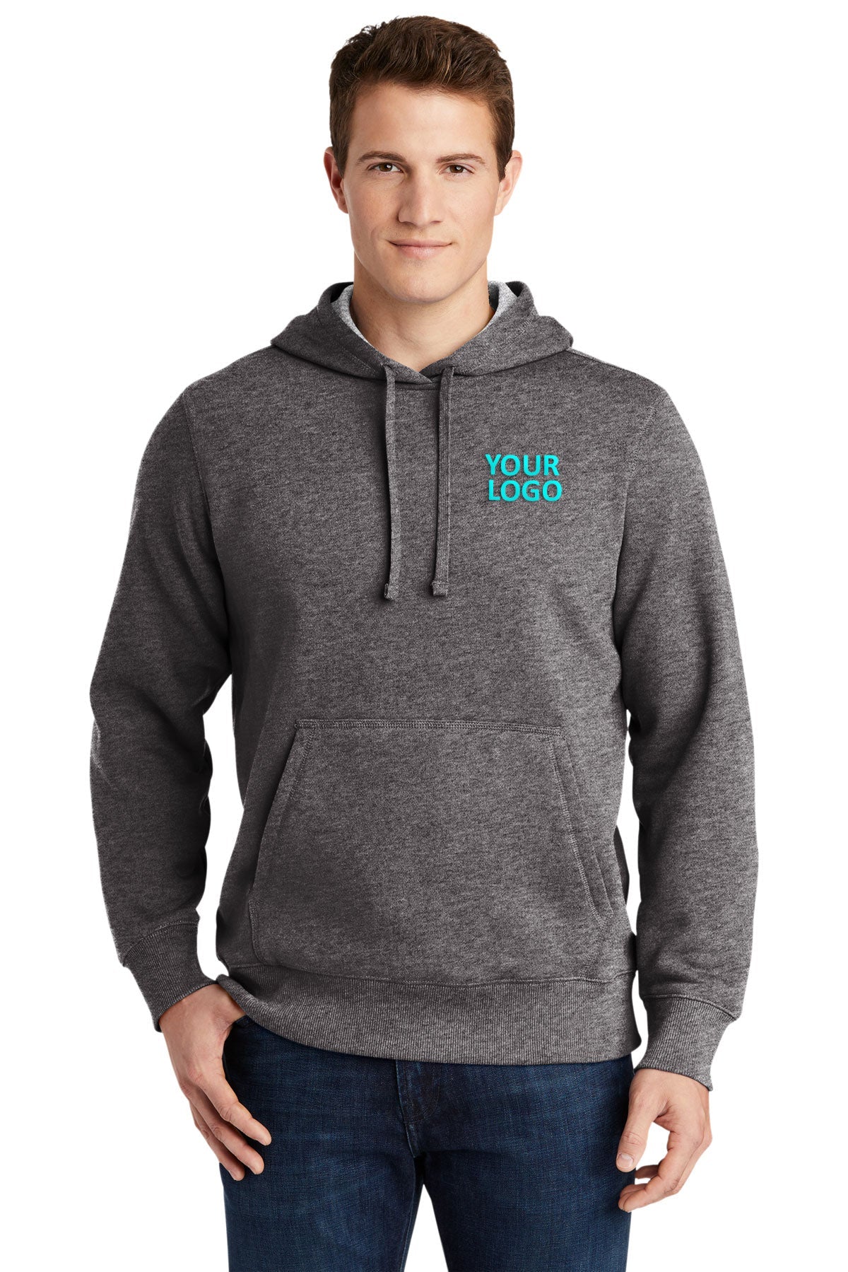 Sport-Tek Tall Pullover Branded Hooded Sweatshirts, Graphite Heather