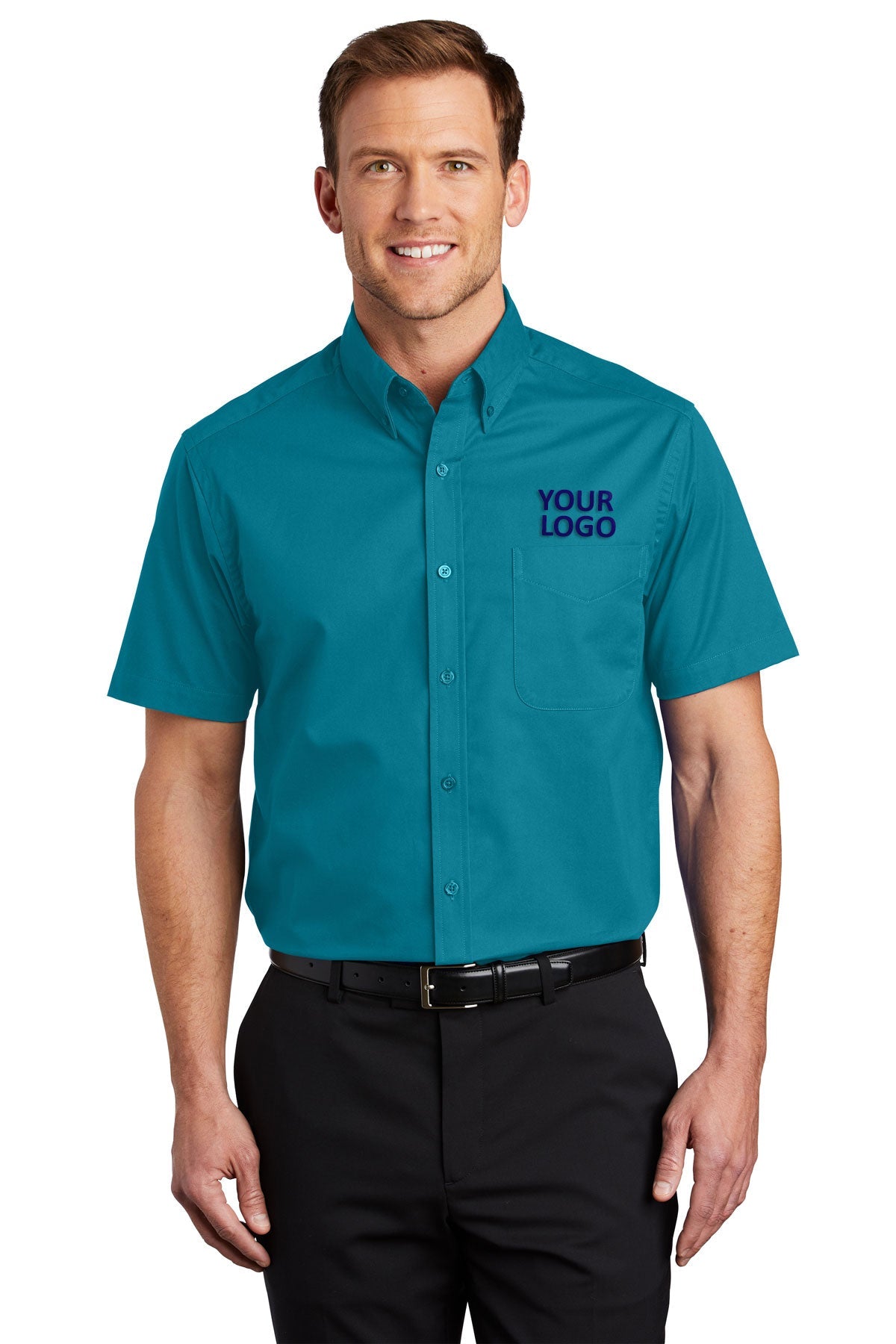 Port Authority Teal Green TLS508 custom work shirts
