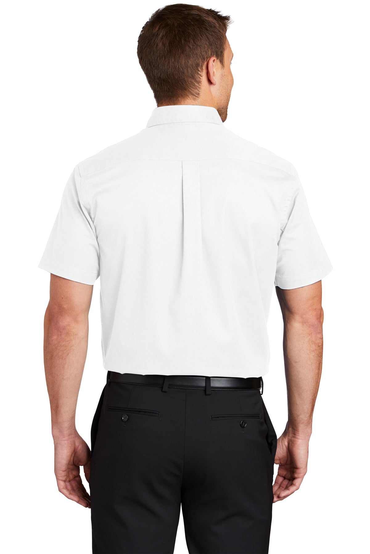 Port Authority Tall Short Sleeve Custom Easy Care Shirts, White/ Light Stone