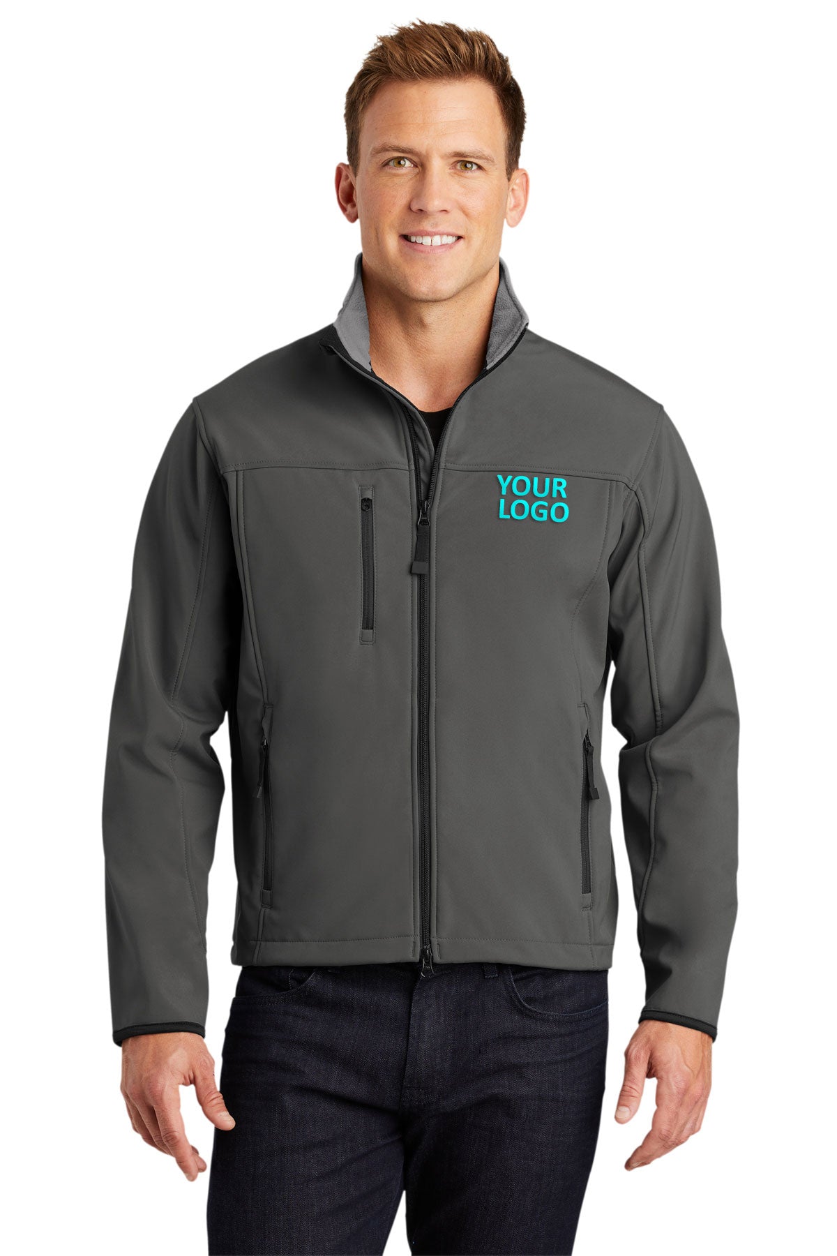 port authority smoke grey/ chrome tlj790 business jackets with logo
