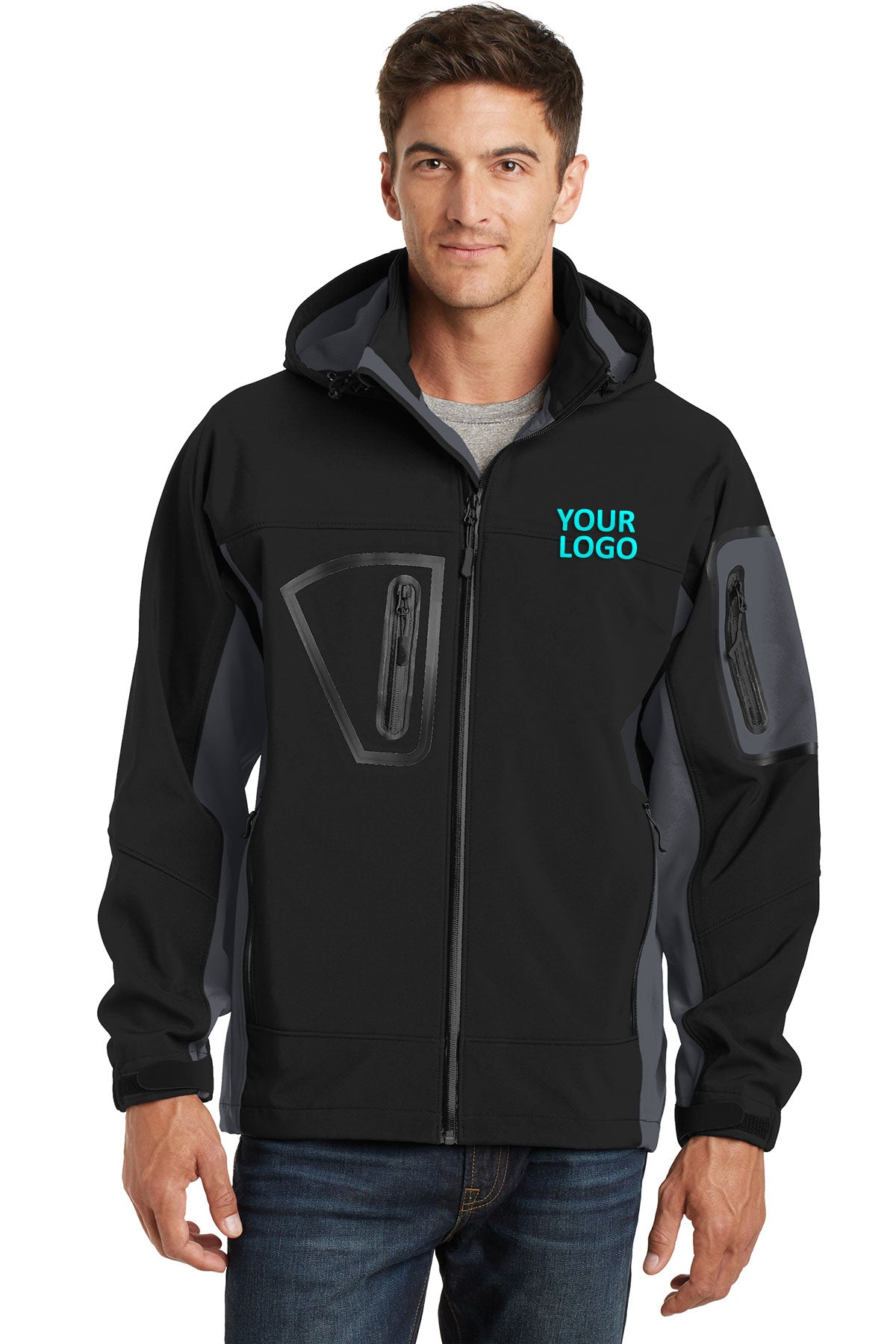 Port Authority Tall Waterproof Customized Soft Shell Jackets, Black/ Graphite