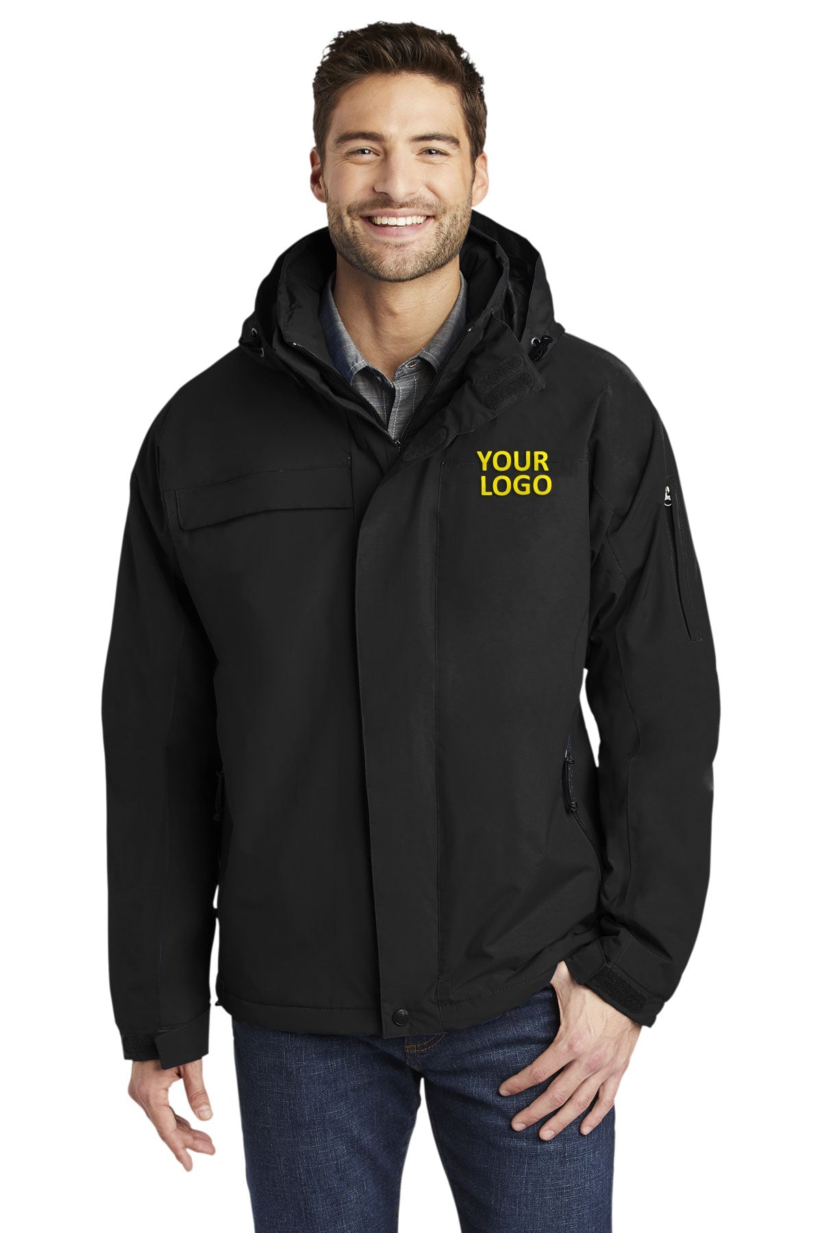 Port Authority Black/ Black TLJ792 business jackets with logo