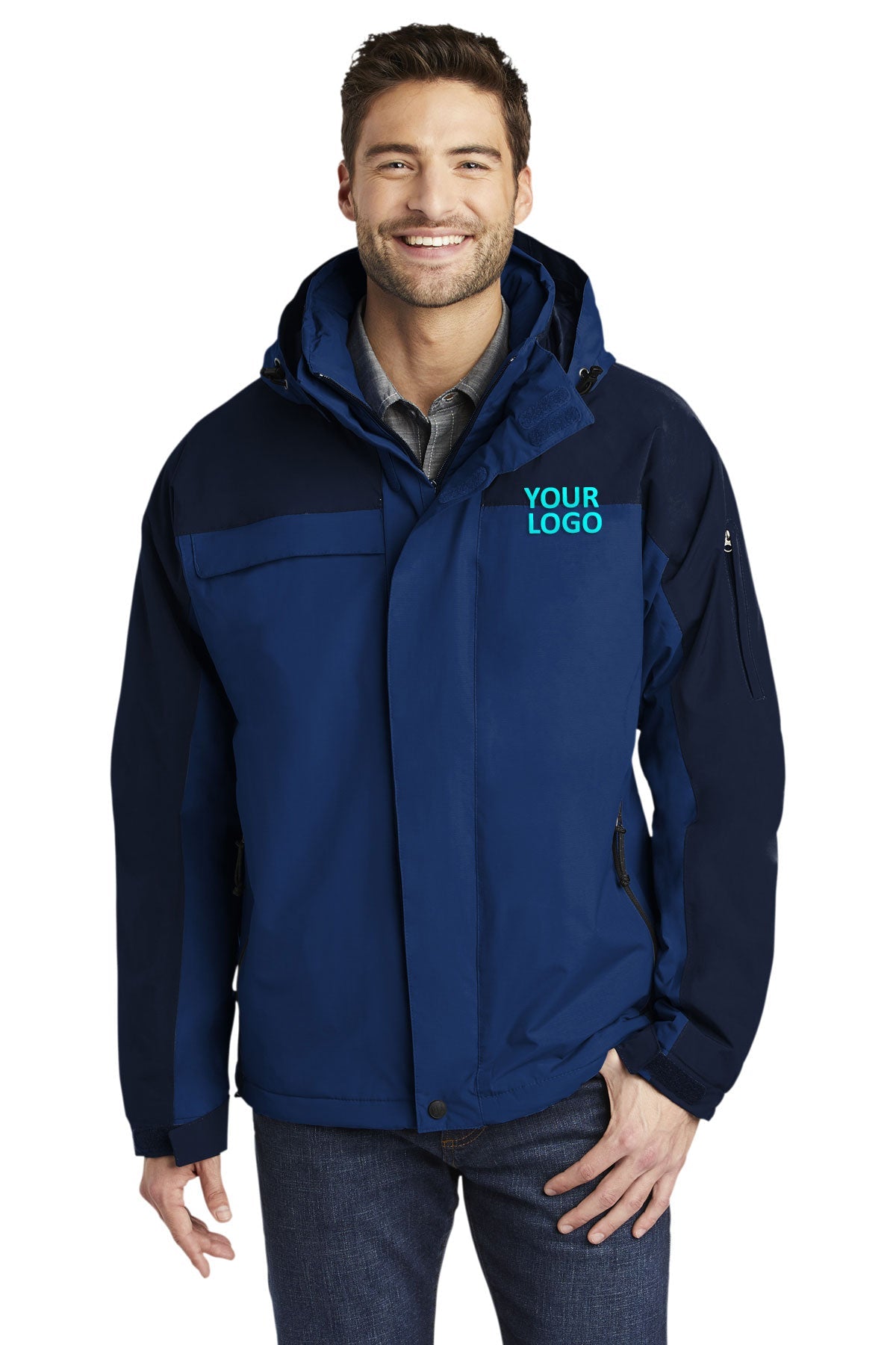 Port Authority Regatta Blue/ Navy TLJ792 business jackets with logo