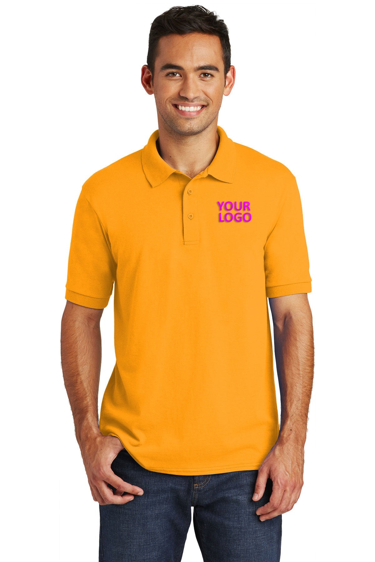 port & company gold kp55 custom dri fit polo shirts